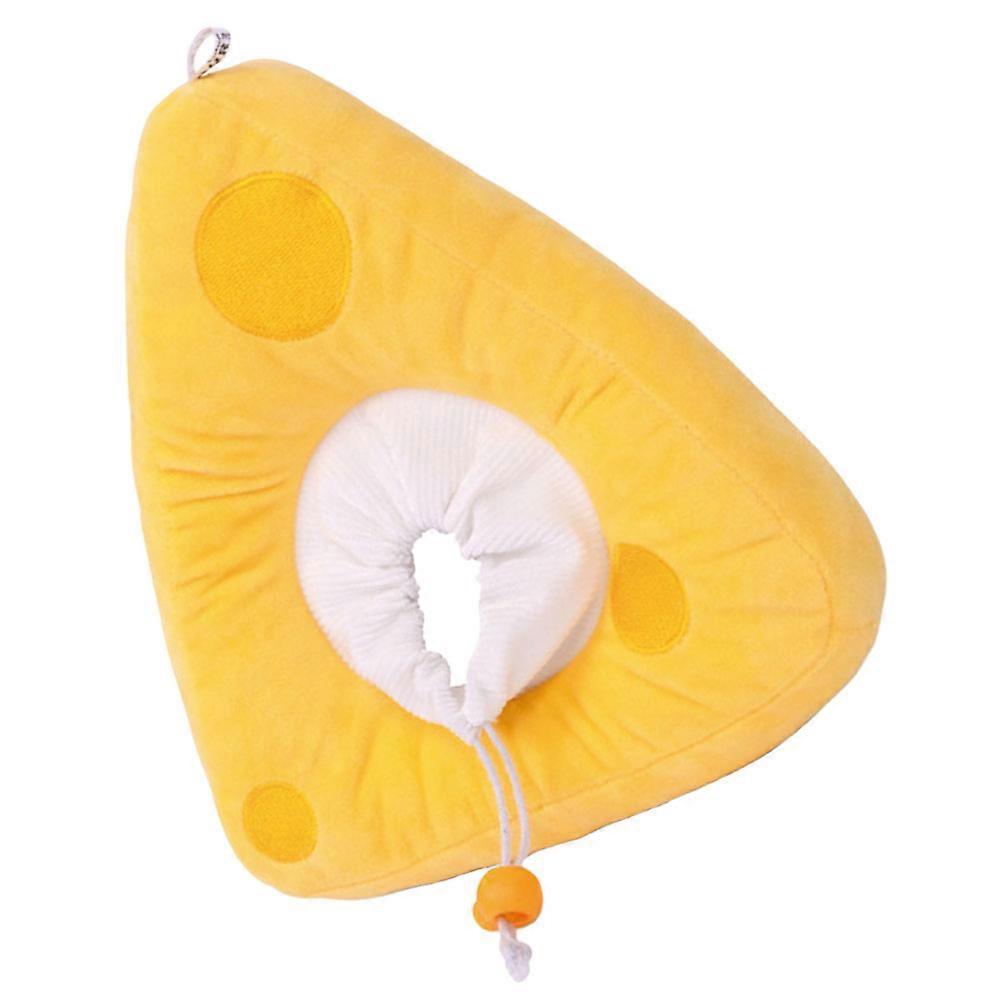 Pet Protective Collar Adjustable Cat Cone for Recovery 2Pcs Cheese Style