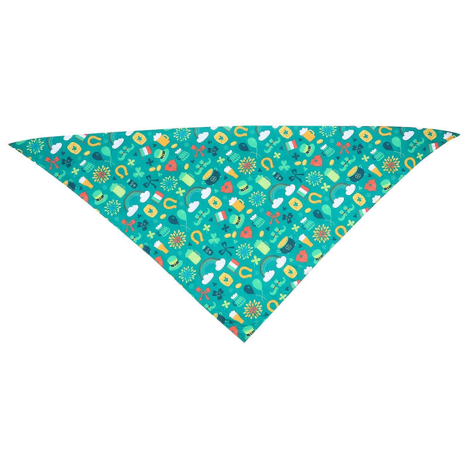 Triangle Dog Scarf Pet Bib for 1Pcs Clover Pattern Green Bandana Accessory