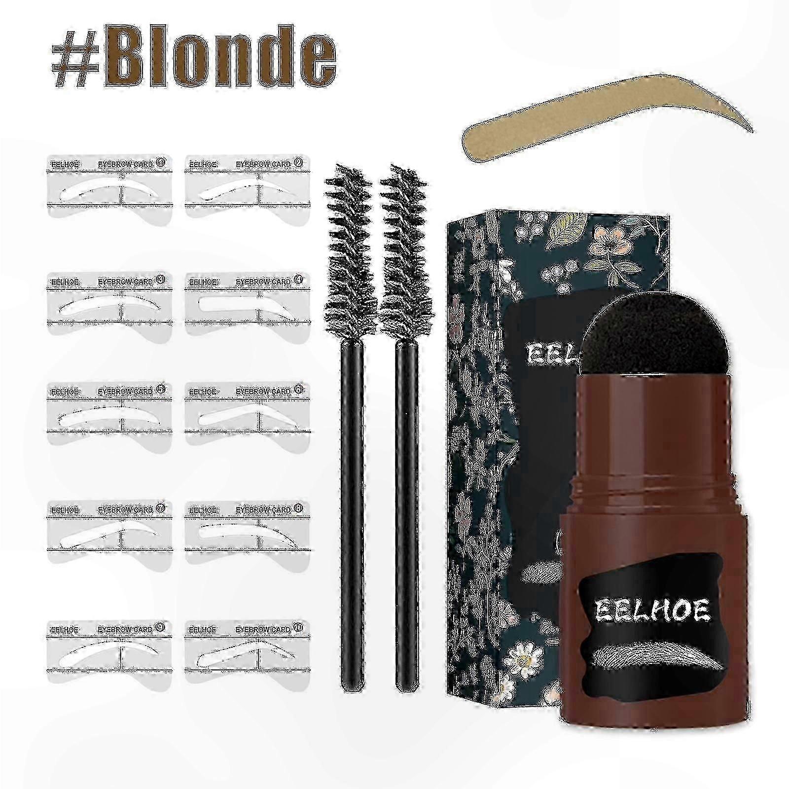 Eyebrow Makeup Kit with Natural Hairline Stamp and Contouring Powder Card for Shadow Styling