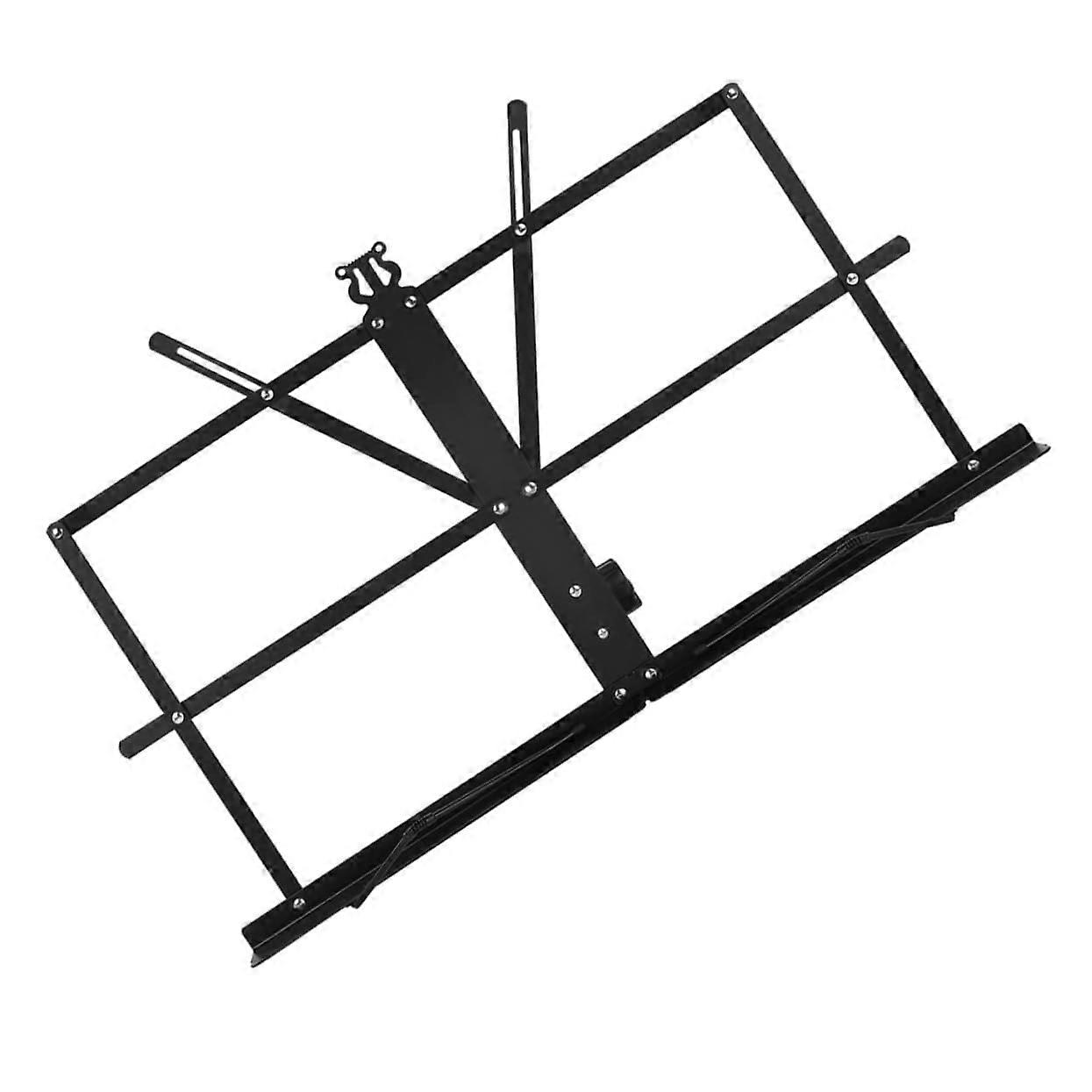 Music Score Stand Portable Foldable Tabletop Adjustable Reading Rack For Piano And Books Lightweight Black Desktop Holder