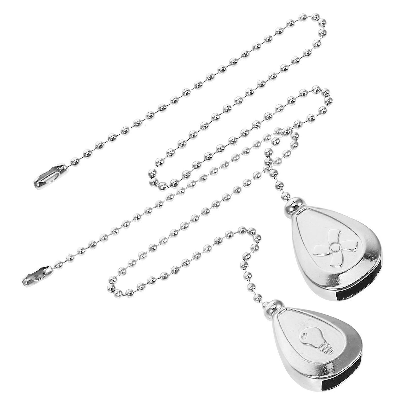 Silver Ceiling Fan Chain Pendant for Lighting Decoration 2Pcs Pack