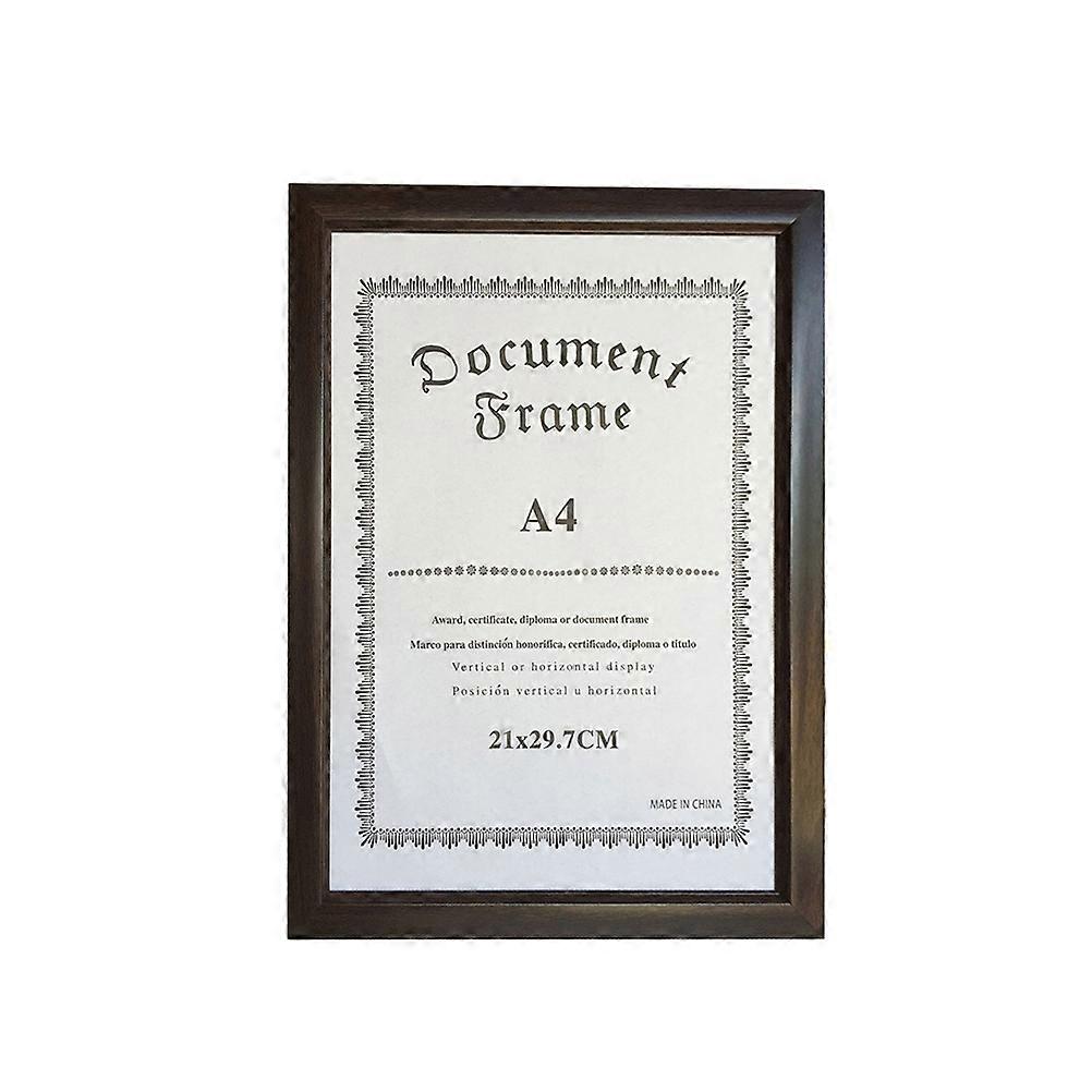 Certificate Cover A4 Certificate Holder for Protecting 1Pcs Coffee Grain Brown Frame