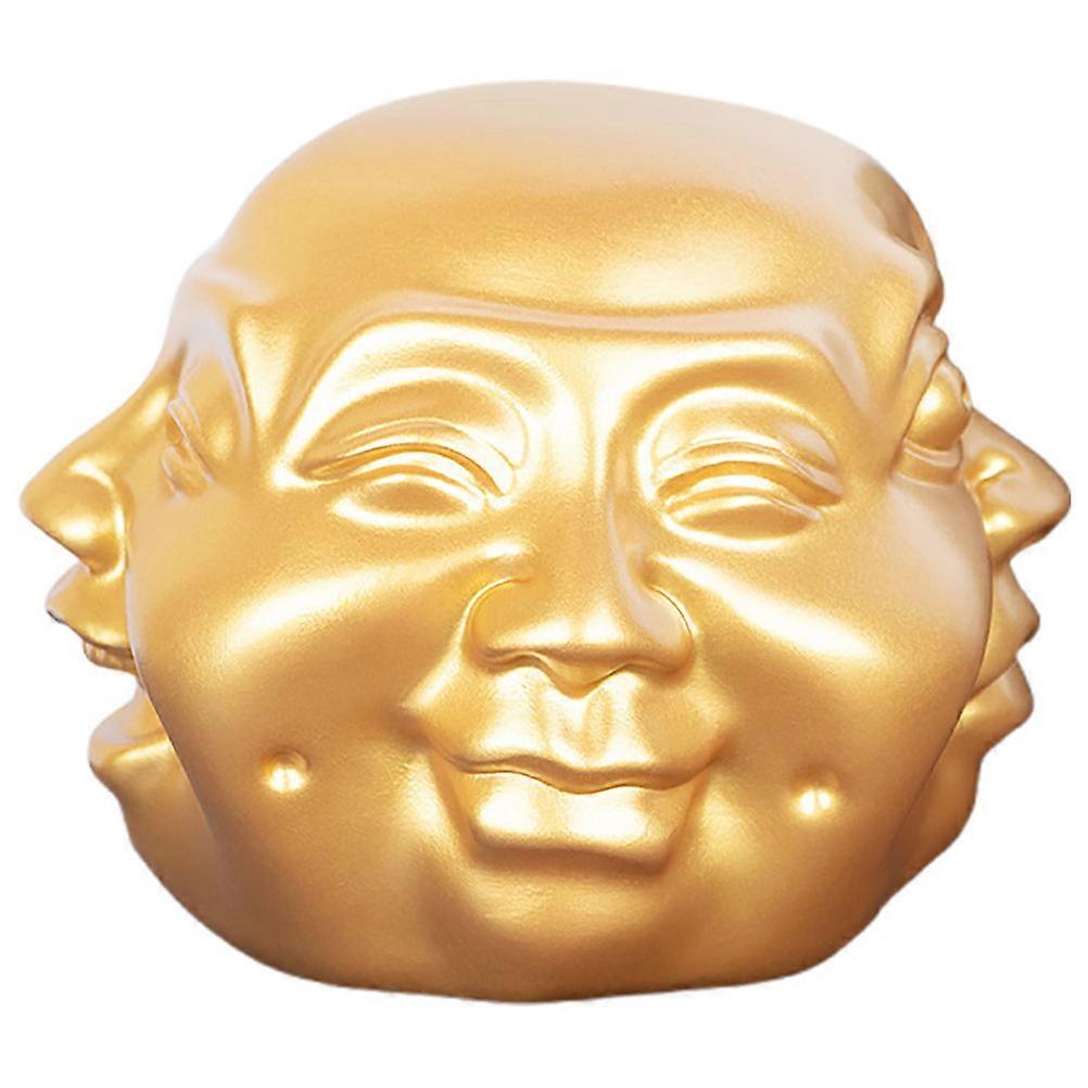 Buddha Head Figurine Resin Sculpture Symbolizing Emotions 2Pcs