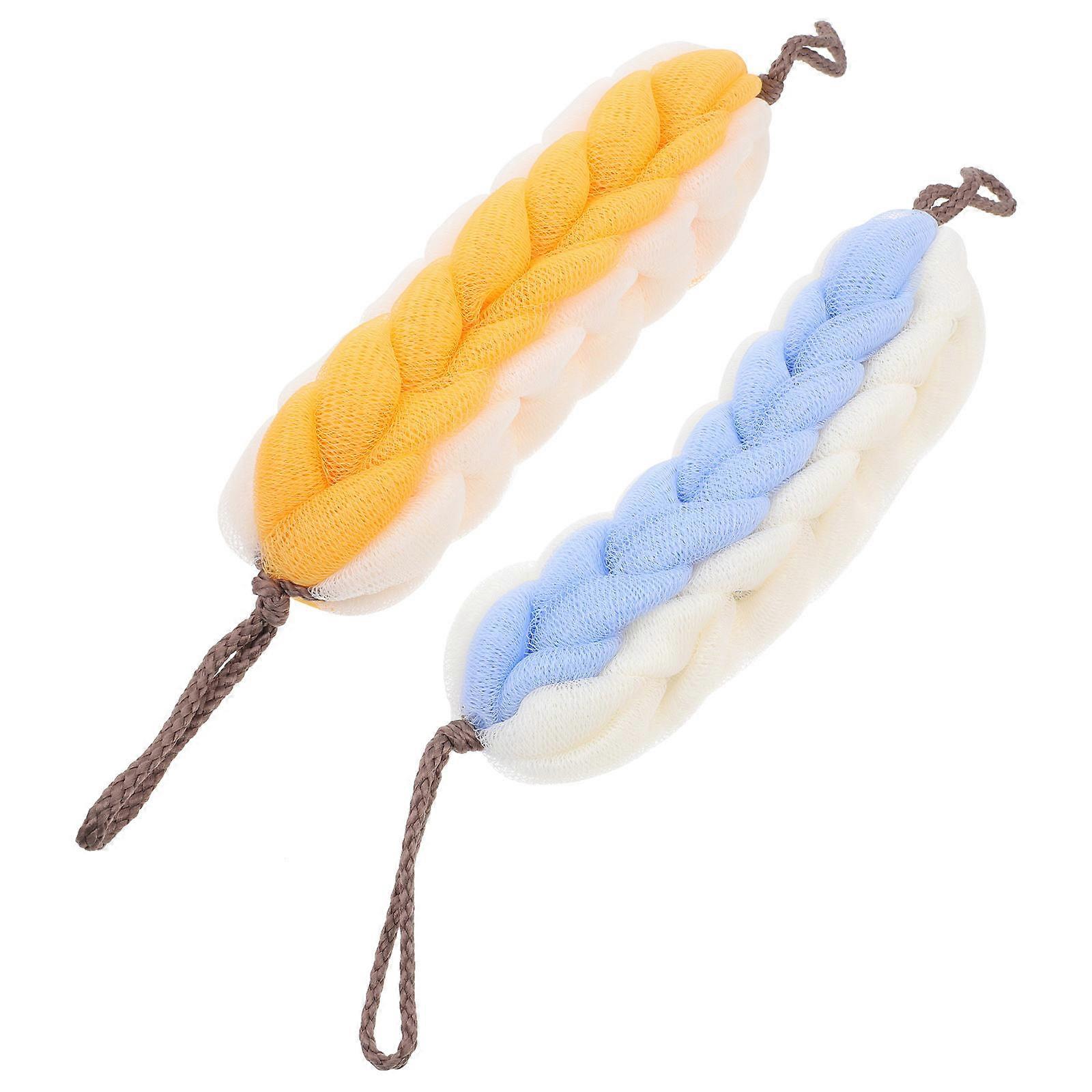 Long Bath Towel Body Cleaning Towel for Showering Use 2Pcs Assorted Color