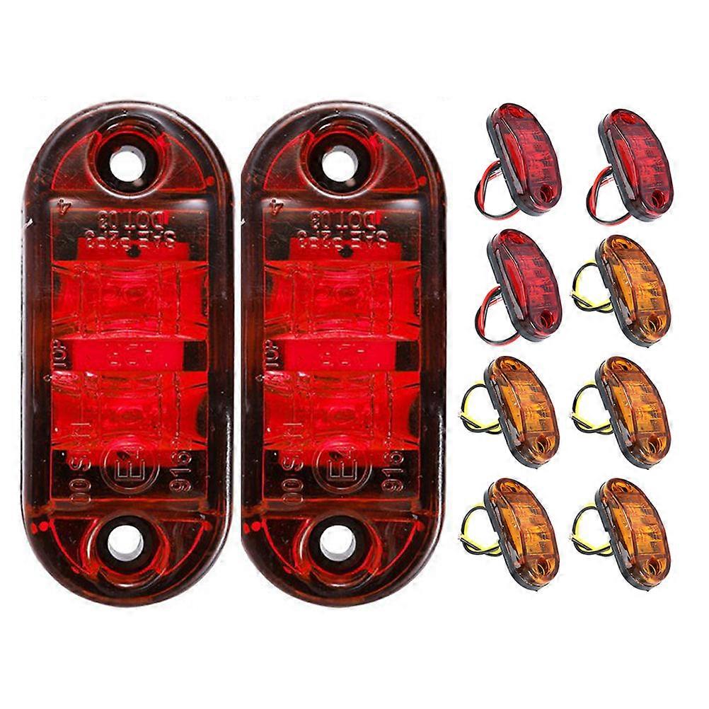 Trailer Signal Light Side Marker Lights Truck Rv Stop Turn Tail Light Plastic Assorted Color for 10Set