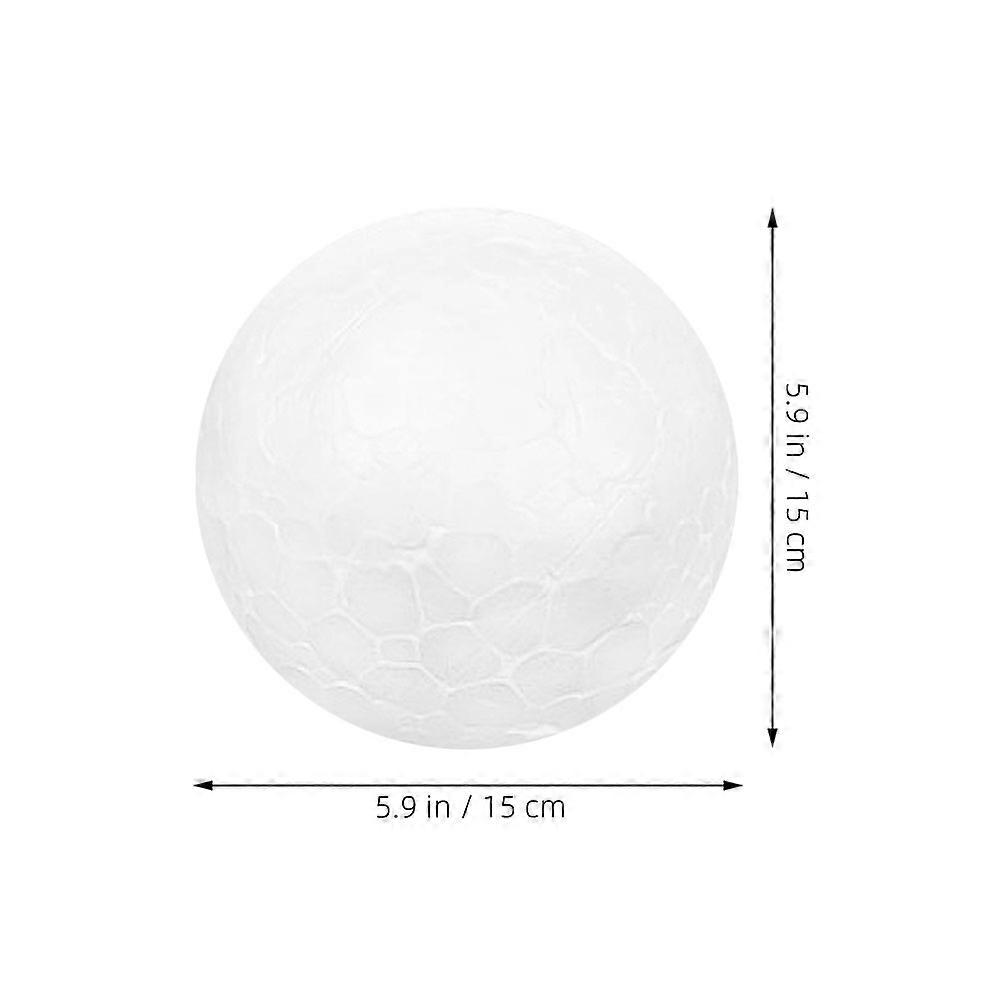 White Craft Spheres Foam Balls For Art Spatial Learning Diy Material For Christmas Winter Holidays 5.89 Inch 2Pcs