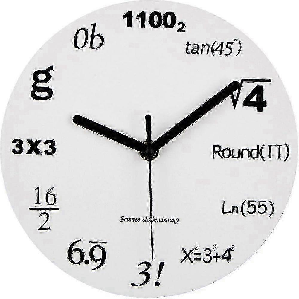 Timelike Math Clock, Unique Wall Clock Modern Design Novelty Maths Equation Clock - Each Hour Marked by a Simple Math Equation