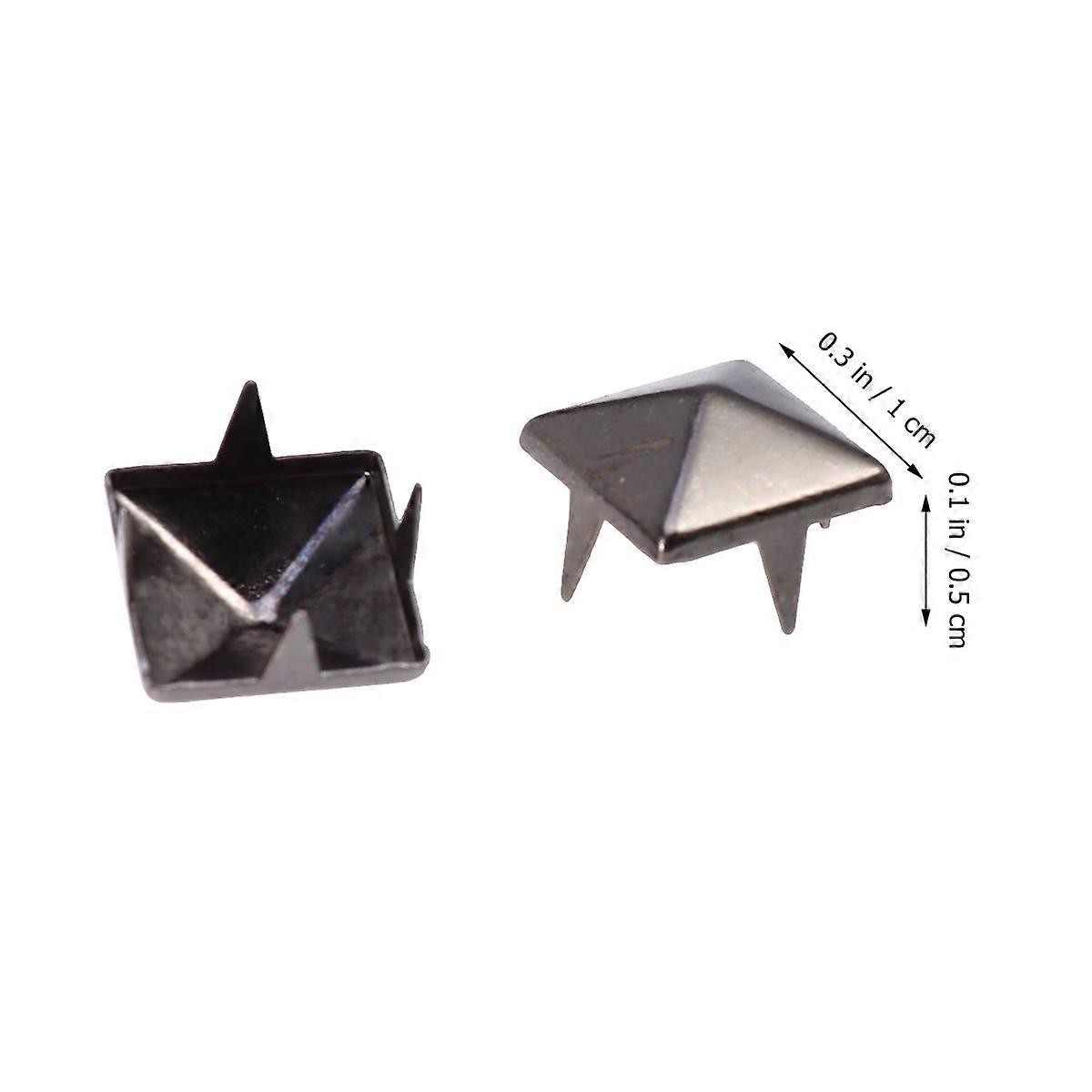 Iron Rivets 400Pcs Four-Jaw Square Rivets Decorative Accessories Handicraft Projects Grey 1X1X0.5Cm DIY