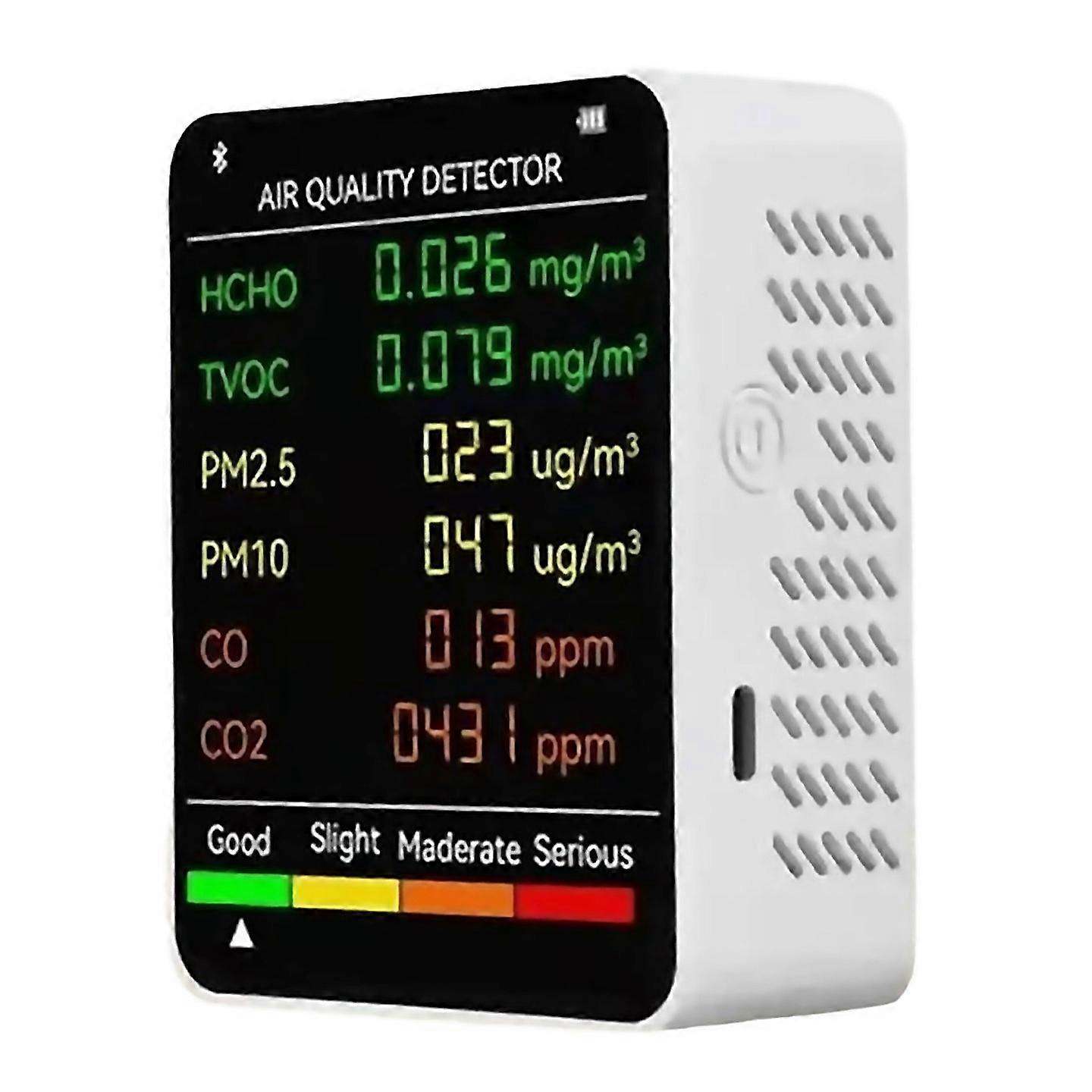 For 6 In 1 Multifunctional Air Quality Tester Lcd Display Wall Mounted