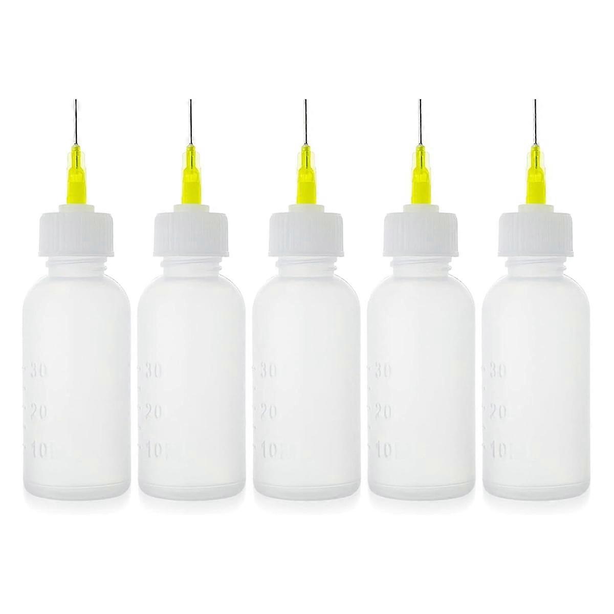 5 Pack 30cc Needle Glue Squeeze Bottle, Tip Applicator