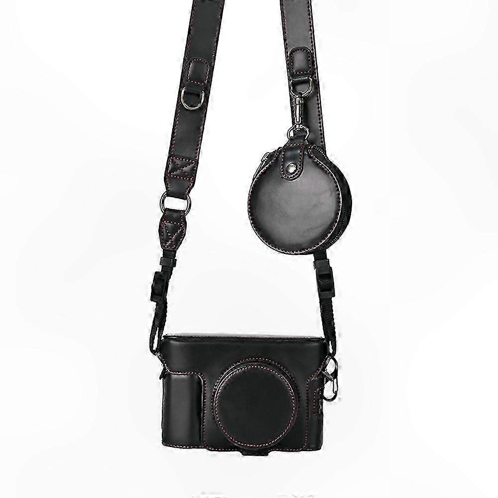 PU Leather Camera Case with Battery Hole, Strap, and Storage Bag for X100VI Compact Camera Cover