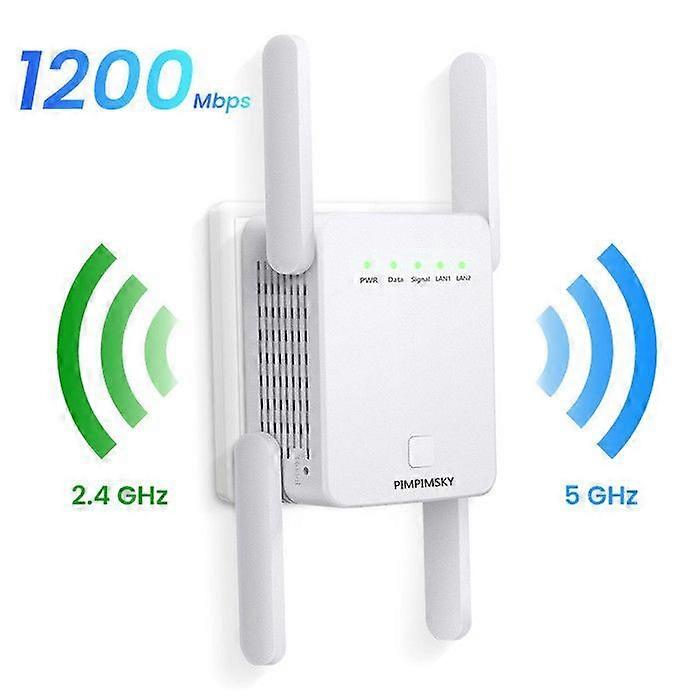 Powerful WiFi Repeater 1200Mbps Smart Display WiFi Amplifier 5.8GHz & 2.4GHz Dual Band Extender -a1