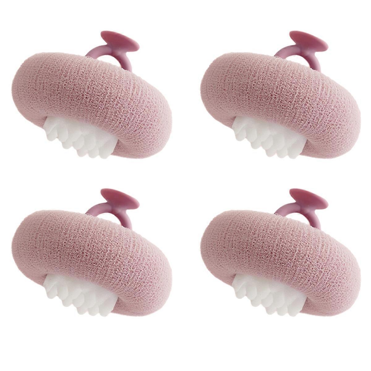 Suction Cup Bath Ball Dual Use for Bathing and Scrubbing Bath Flower Soft Bubble Bath Towel D