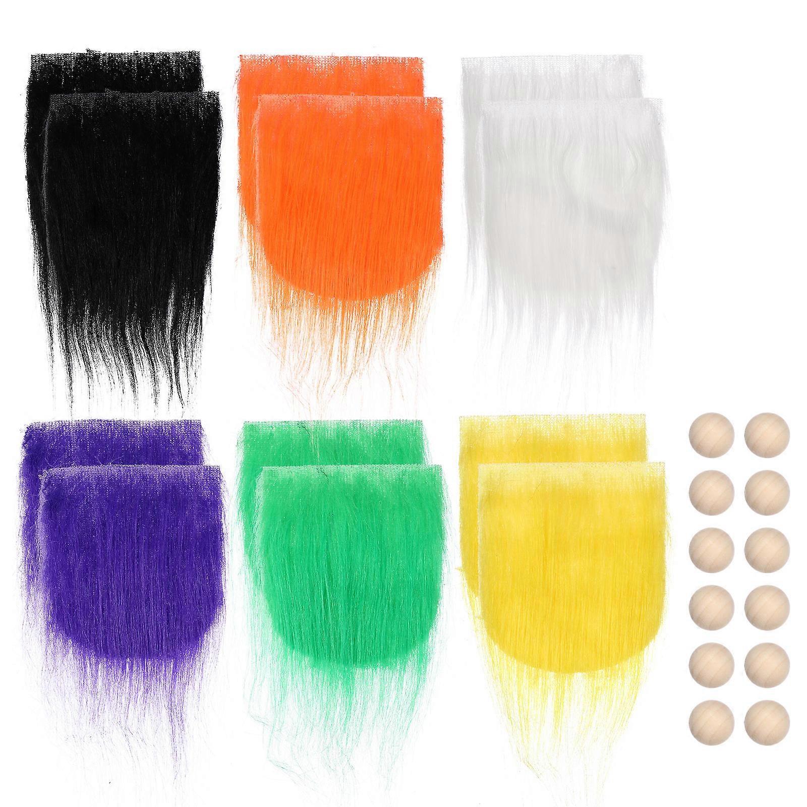 Assorted Color Gnome Beards and Wooden Balls for Making Gnome Dolls 72Pcs