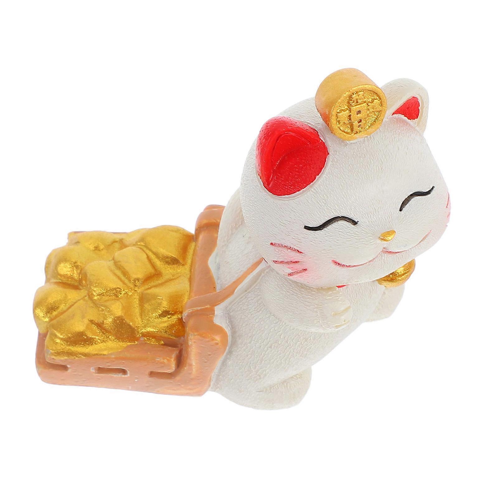 Resin Lucky Cat Desk Cat Decoration Figurine for Home Decor 4Pcs Set