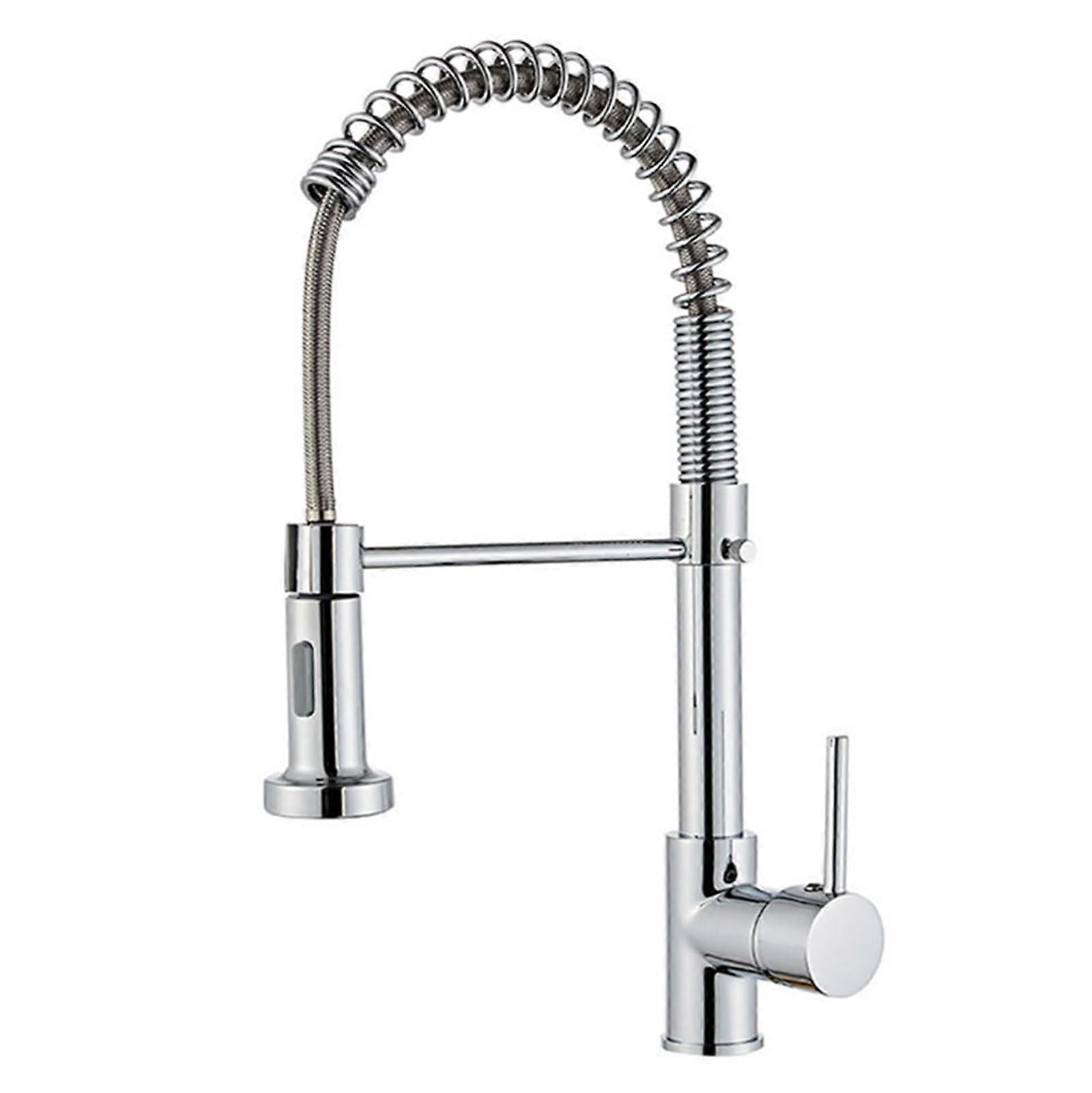Kitchen Faucet Single Lever Mixer Tap, Chrome, 360Degree Swivel, PullOut Spray, Hot and Cold, 2Mode Water Outlet