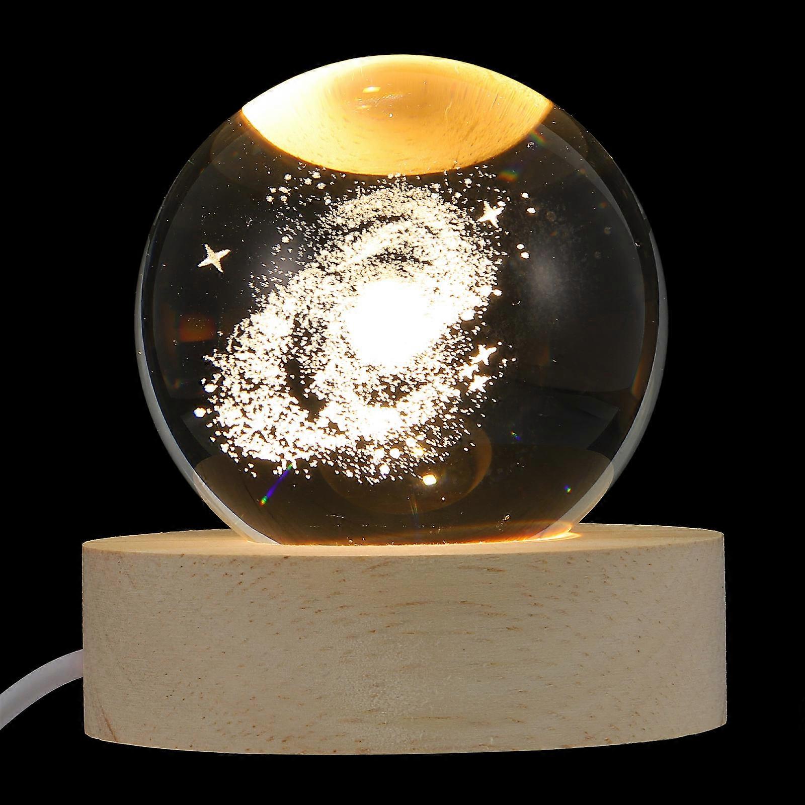 Wood Base Crystal Ball Gift for Desktop Decor 2Pcs Design