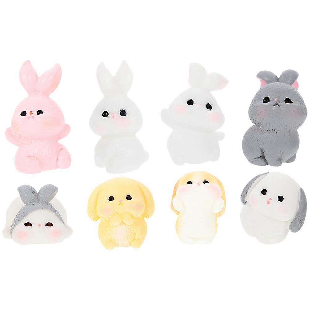 Bunny Statue Resin Miniature Rabbit Decor for Garden 24Pcs