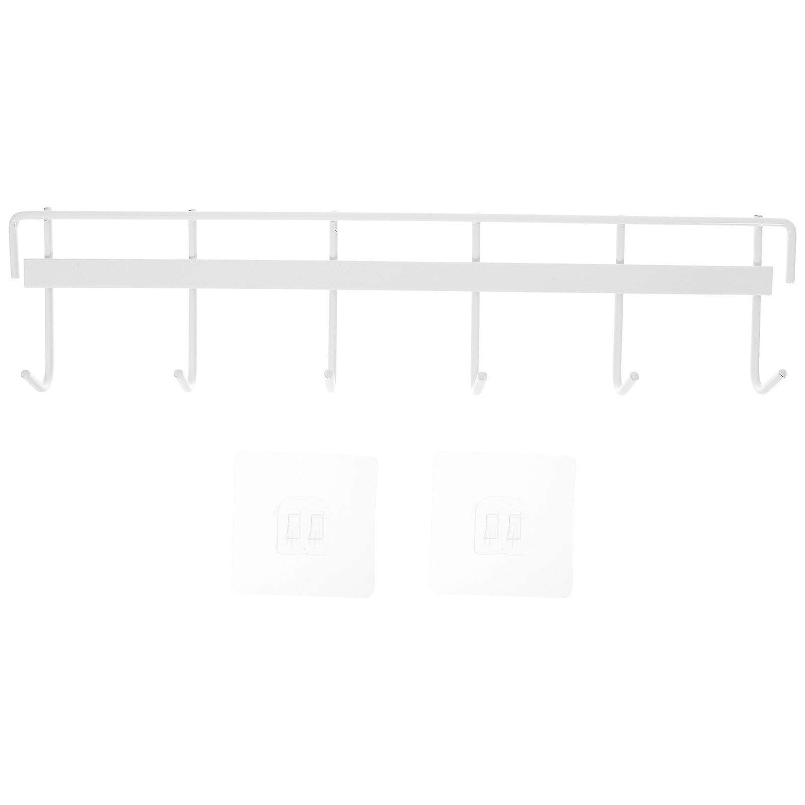 Wall-Mounted Kitchen Utensil Rack for Hanging with 6 Hooks