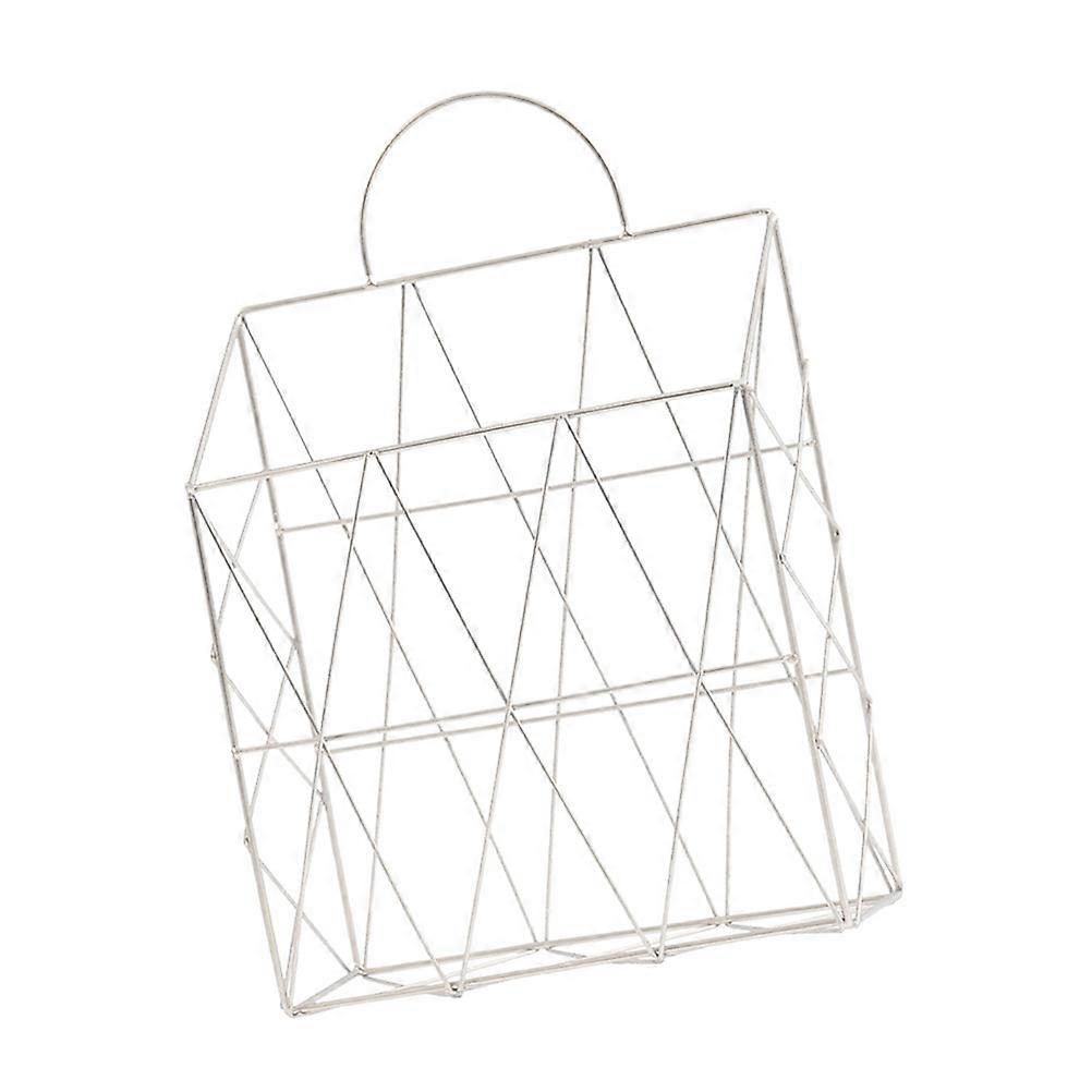 Iron Shelf Magazine Storage Rack File Organizer For Adults Home Use White Color 1Set