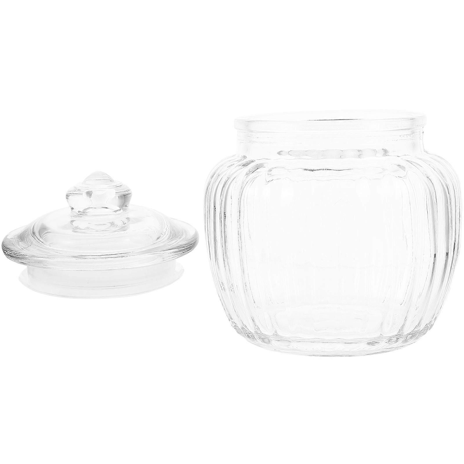 Multi-Functional Airtight Canister For Tea Coffee Pickle Fermentation Storage Transparent Glass 5Pcs