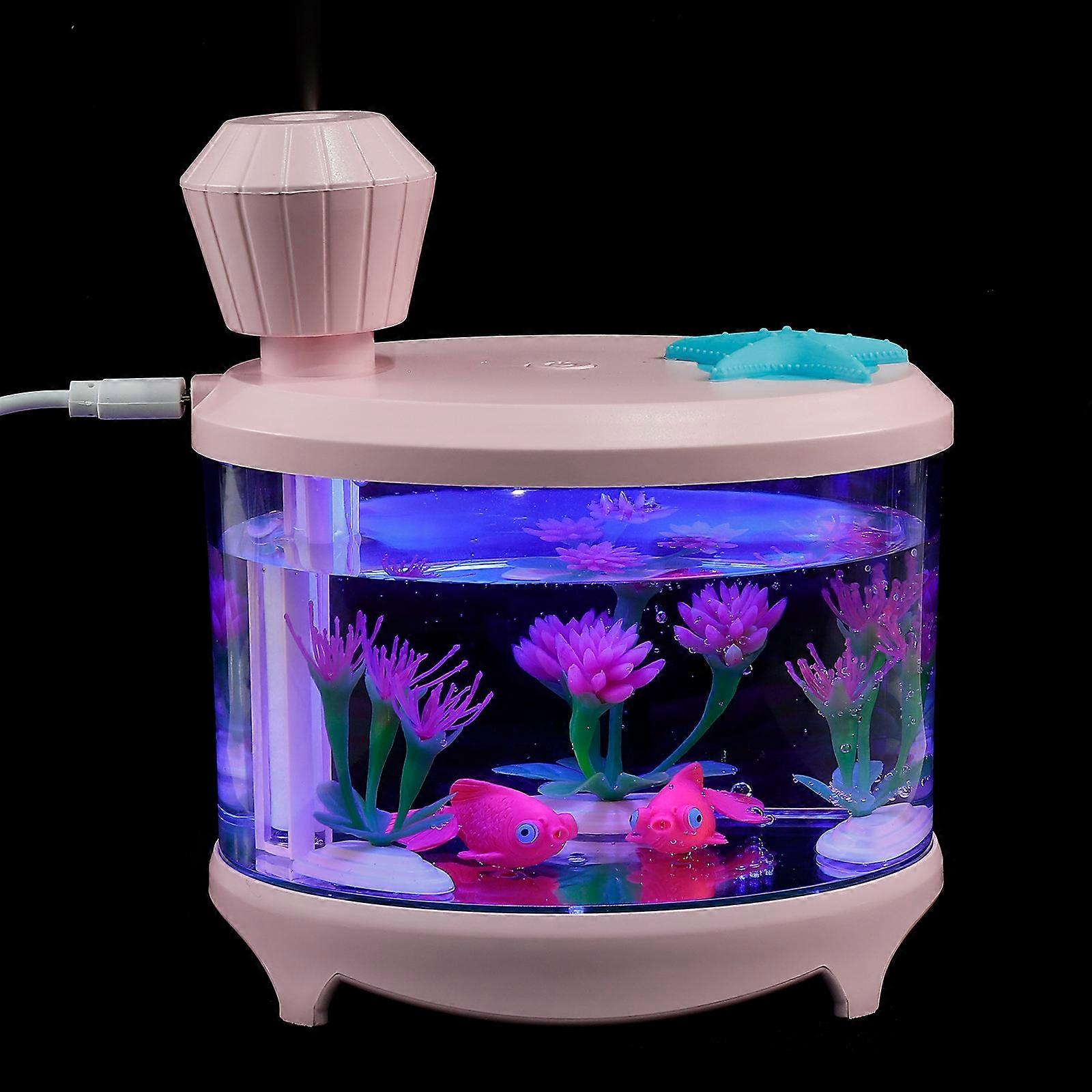 Nursery Humidifier Fish Tank for Home Office Pink Made of Material Air Purification 1Set