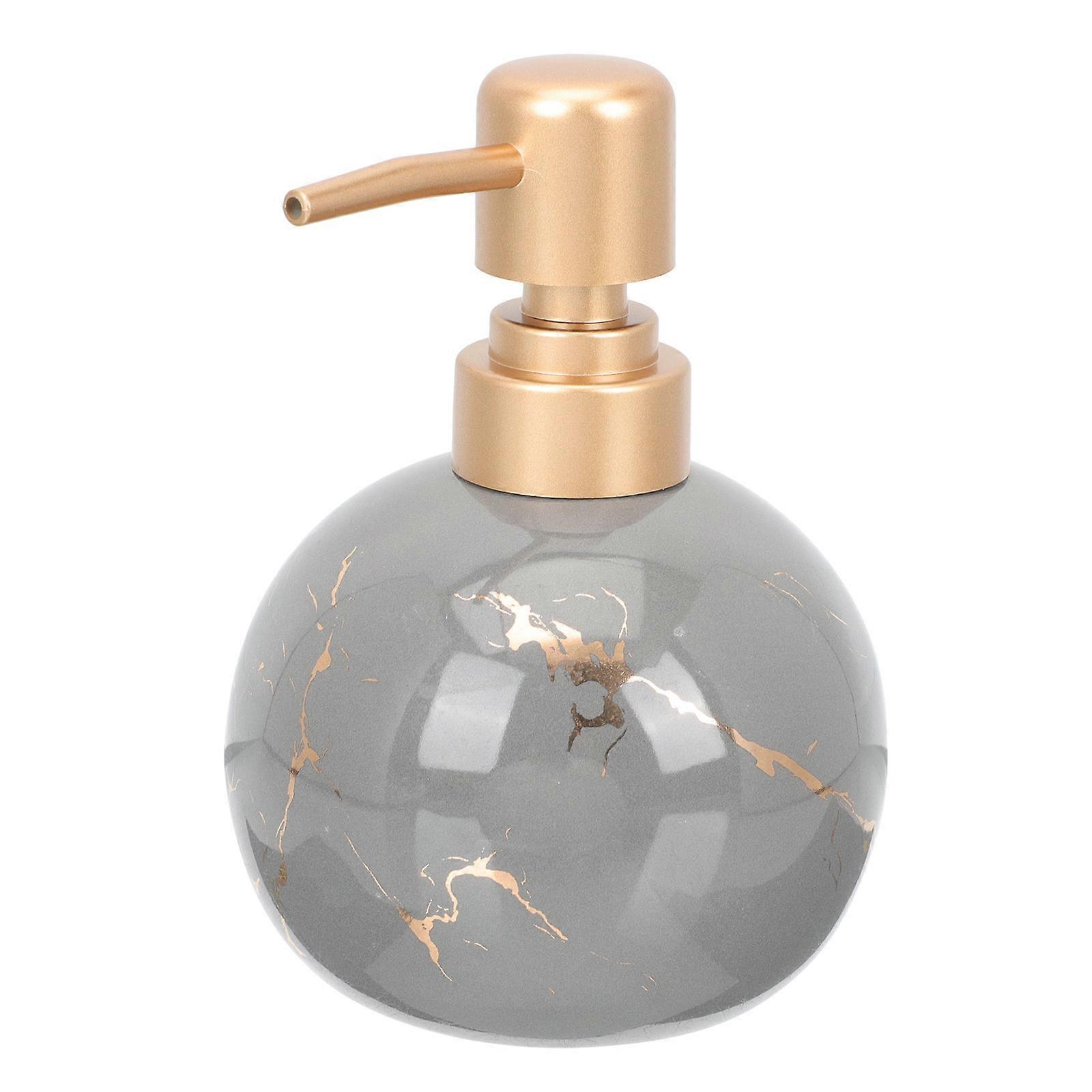 Refillable Shampoo Bottle 2Pcs Round Ceramic Simple Style Ideal For Bathroom Use 300ml
