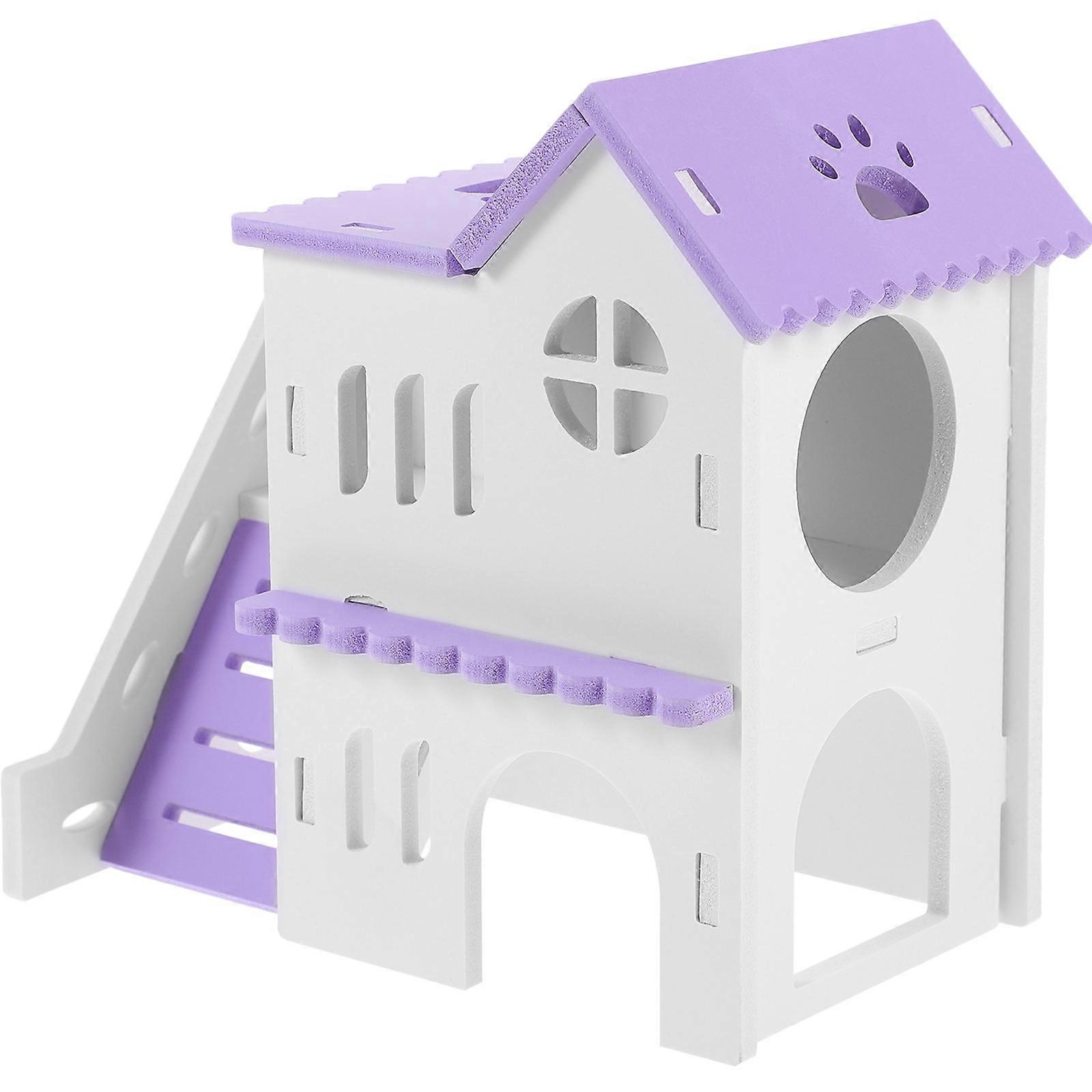 Small Animal Hiding Place Multi-chambers Hamster Hut PVC Design for Guinea 4 Pieces