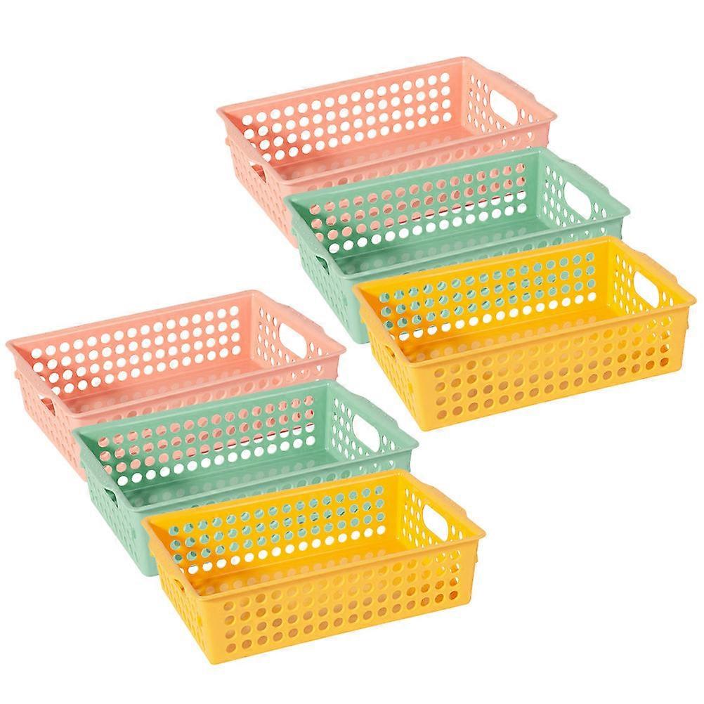 Simple Design Plastic Storage Bin For Kitchen And Bathroom 12 Pcs Hollow-Out With Handles For Organizing Small Items