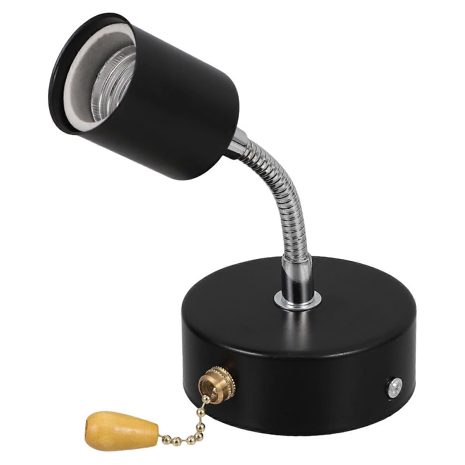 Bulb Socket Wall Lamp Holder for Durable Use 2Sets Black Alloy Material