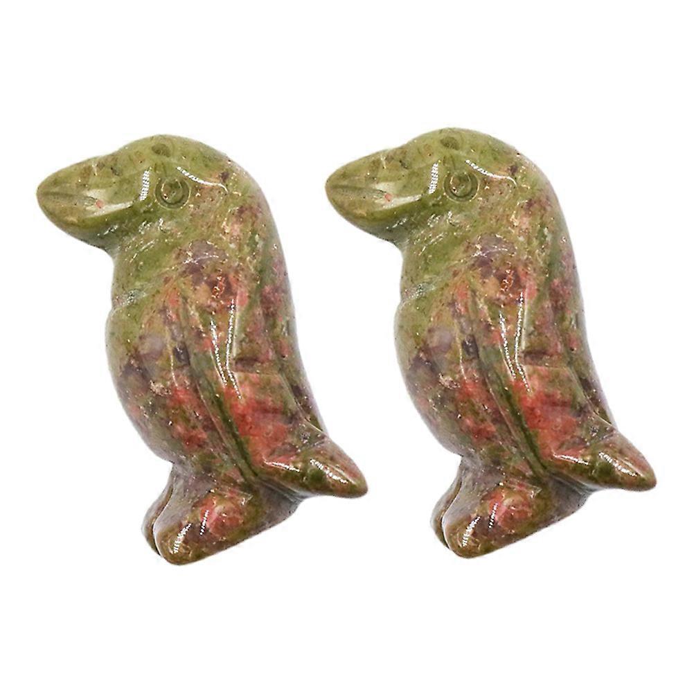 Natural Decor Penguin Sculpture for Desktop 4Pcs Set