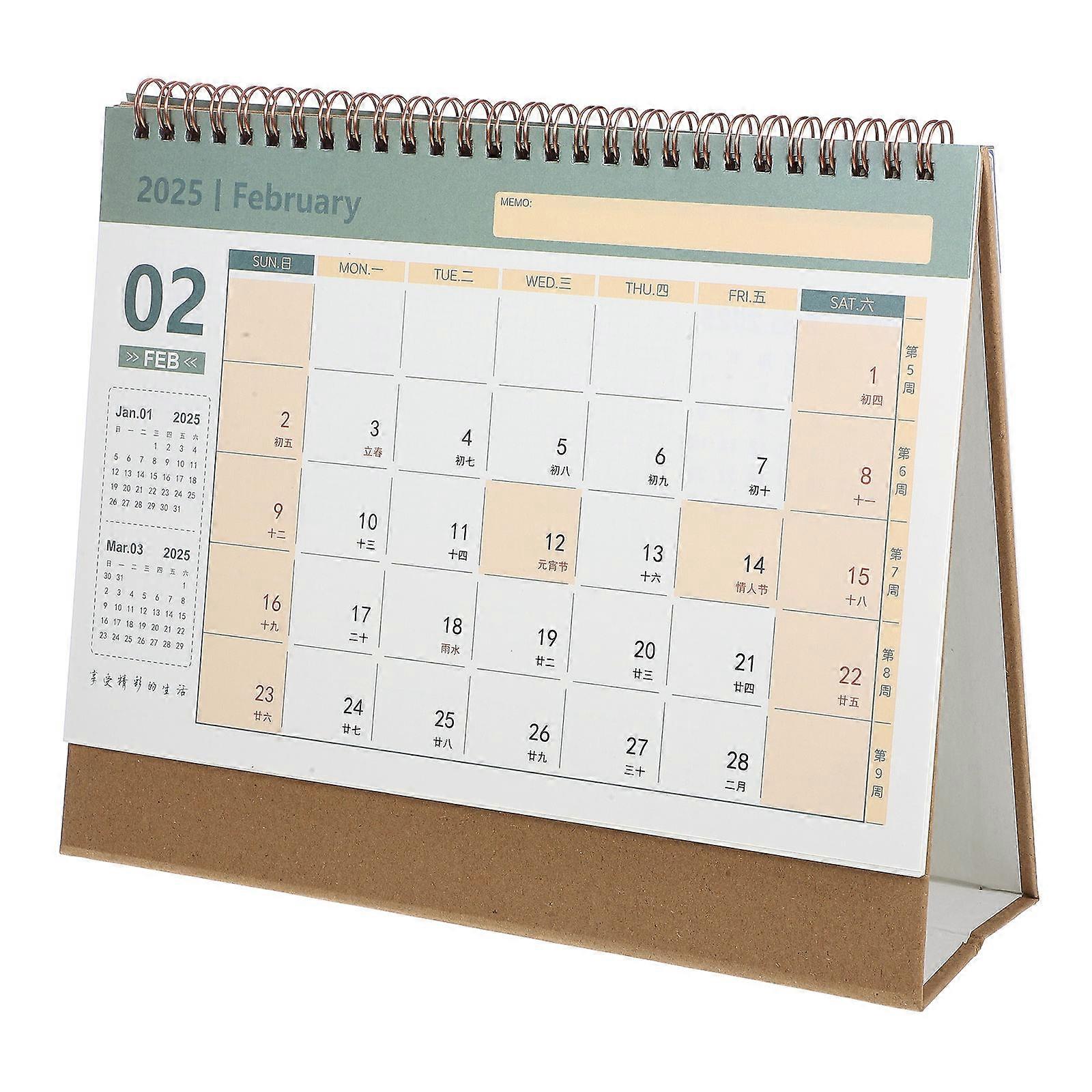 Freestanding Calendar Paper Desk Calendar for Reminding Use 4Pcs