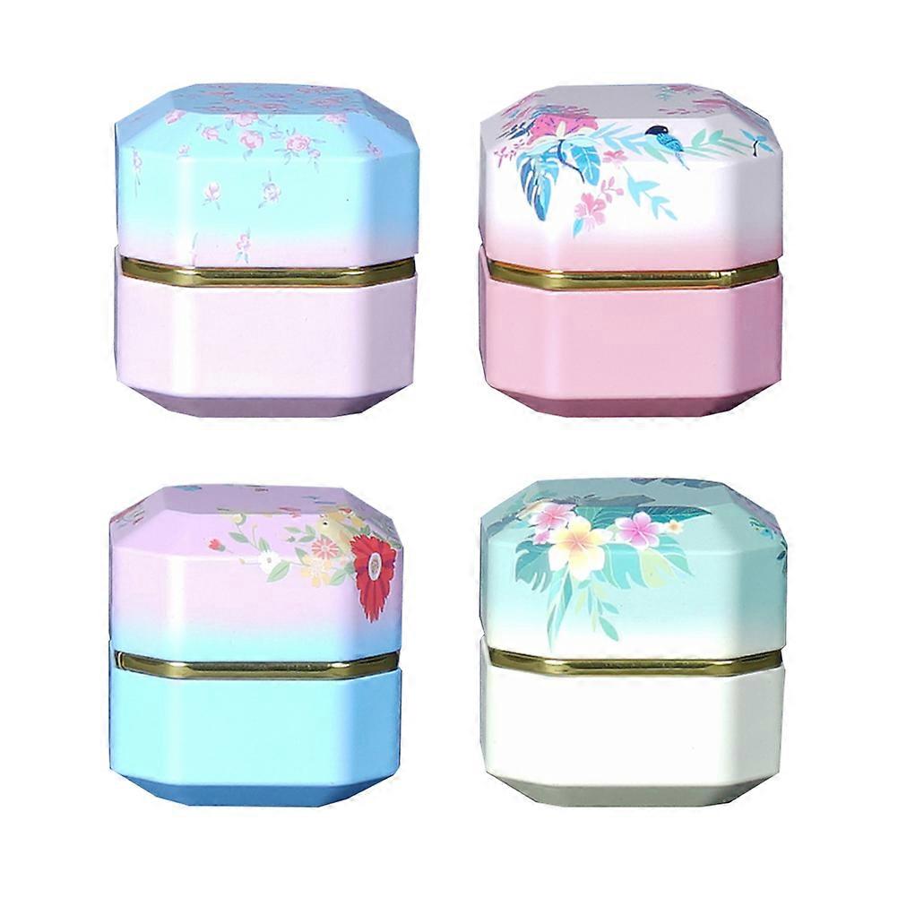 Practical Tea Holder Tinplate Tea Storage Box for Freshness 12Pcs