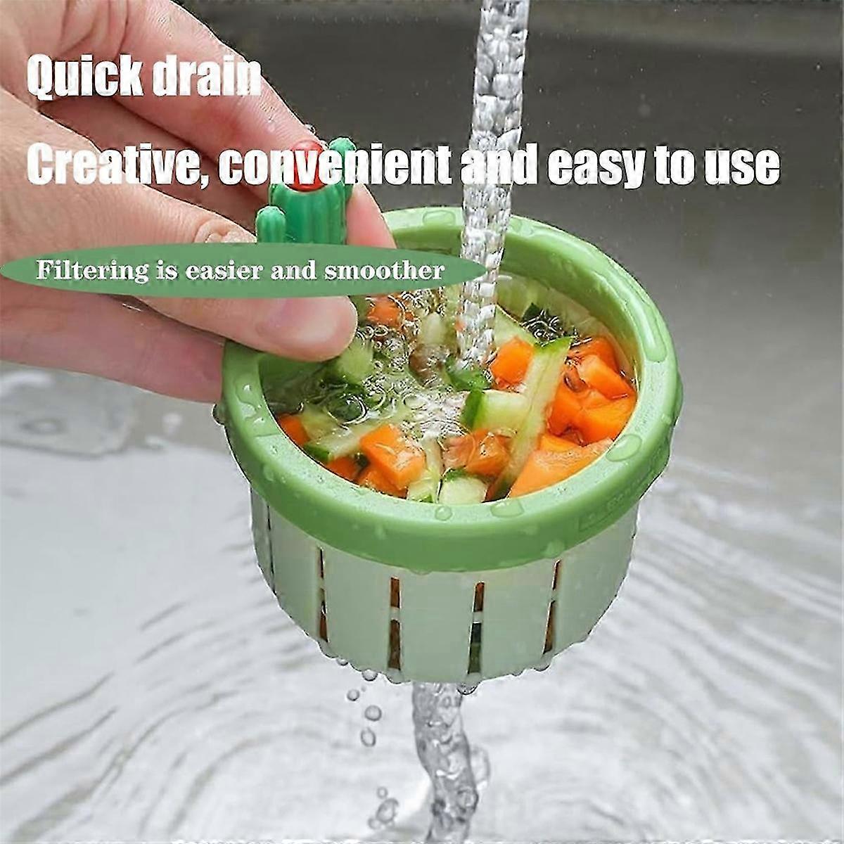Cactus Kitchen Sink Drain Strainer, Automatic Dumping Basket 2025