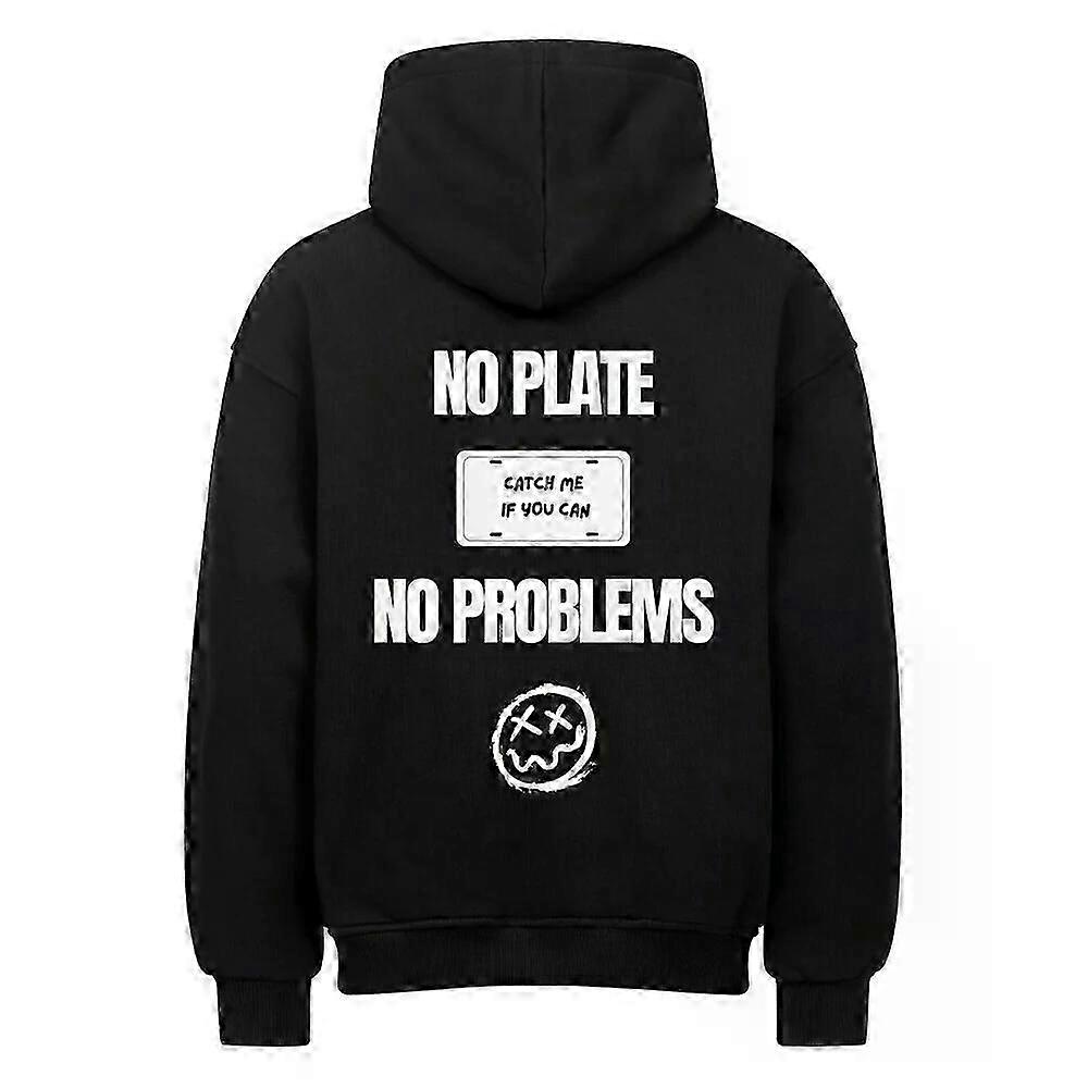 No Plate Black Hoodie Pullover Rockinstone