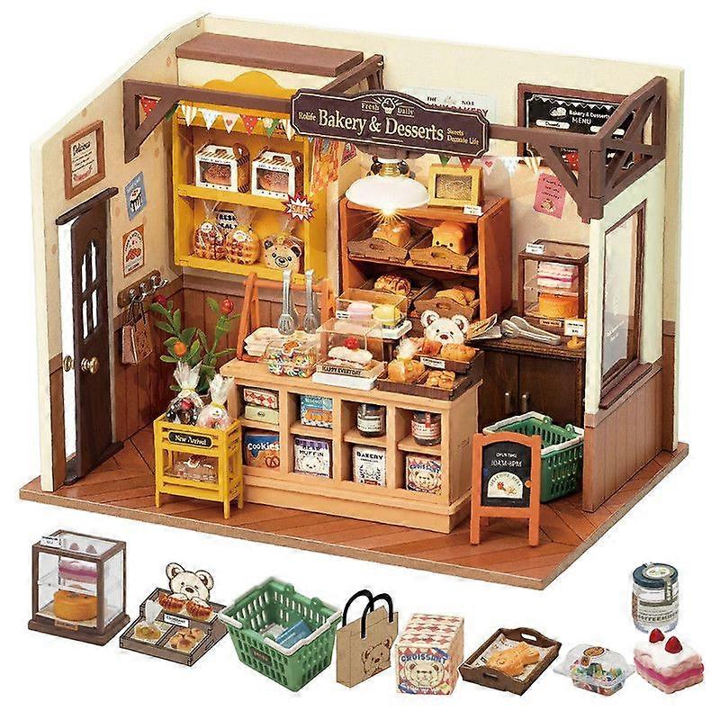 Miniature Doll House Kit, Build Bakery Diorama House