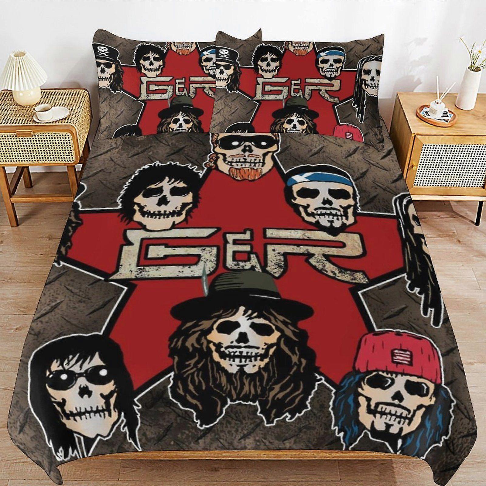 u9 Guns N Roses Durable Easy Care Smooth Finish Bedding Solution Soft Zipper Closure Duvet Cover Sets Choice i9