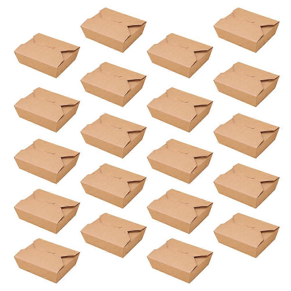 Takeaway Boxes Kraft Paper Meal Prep Containers Waterproof Grease-resistant For Restaurants Home Users 800ml 20Set