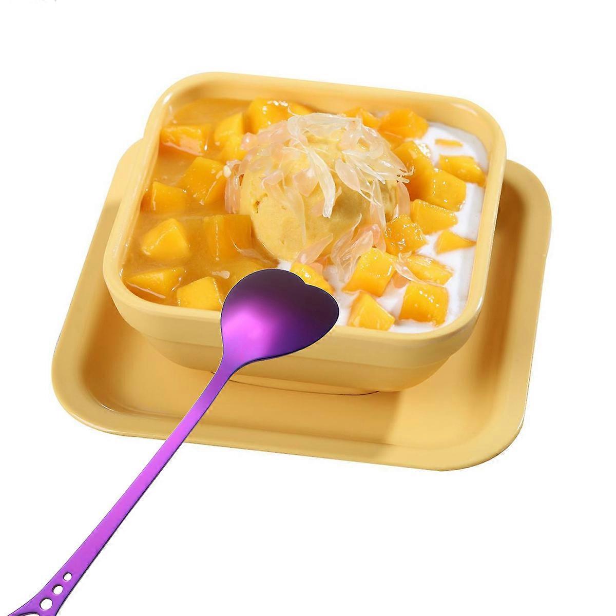 Elegant Heart Shape Spoon Gold Plated Unique Design For Serving Desserts At Home And Catering 1 Pair