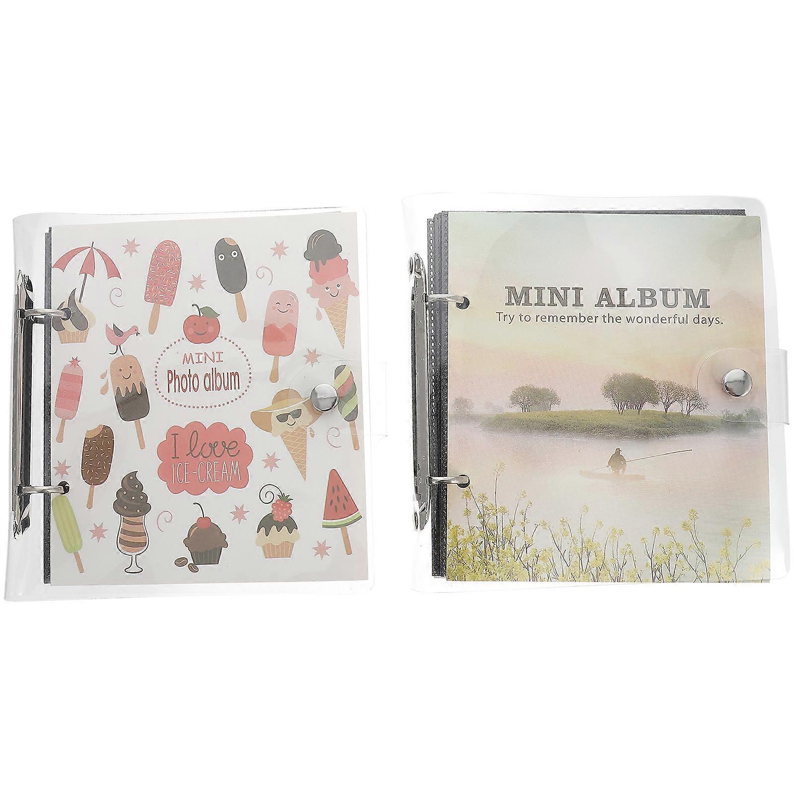 Photo Album Transparent Mini Picture Albums for Storage 2Pcs Multi-Use Cards