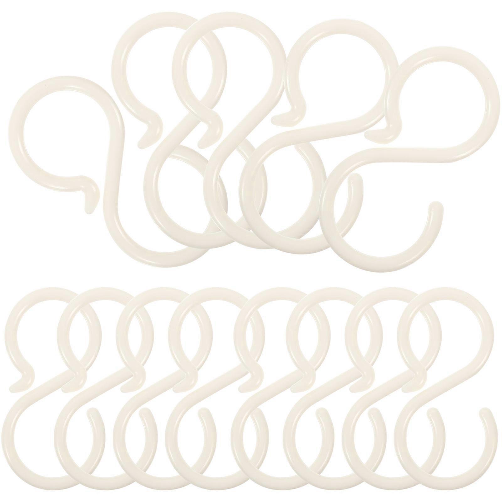 Headband Hooks S Shape Hooks for Fixing 120Pcs Beige Plastic Display