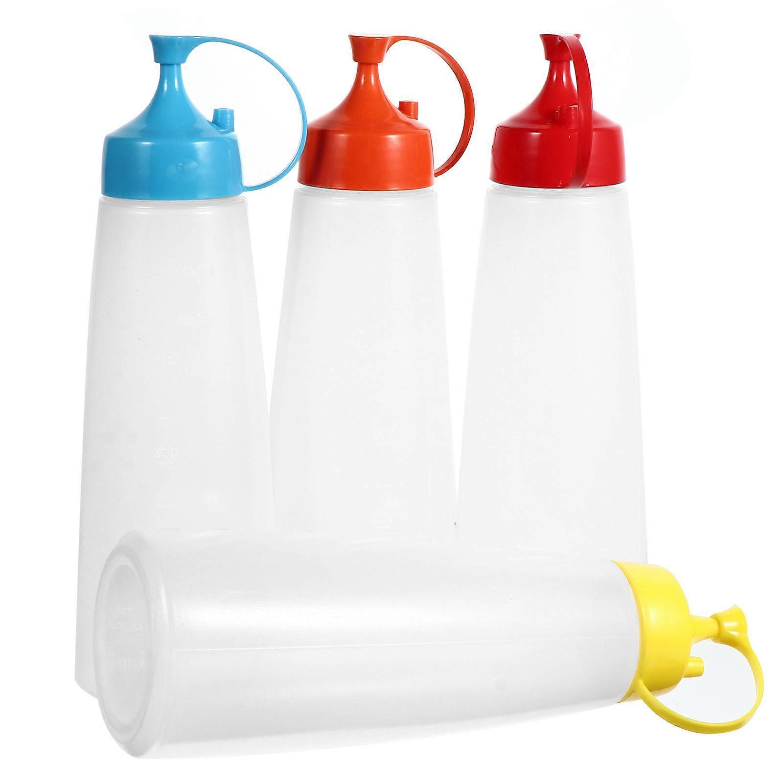 Squeeze Bottle Sauce Salad Dressing Containers Kitchen Use Pe Assorted Color Storage 4Pcs