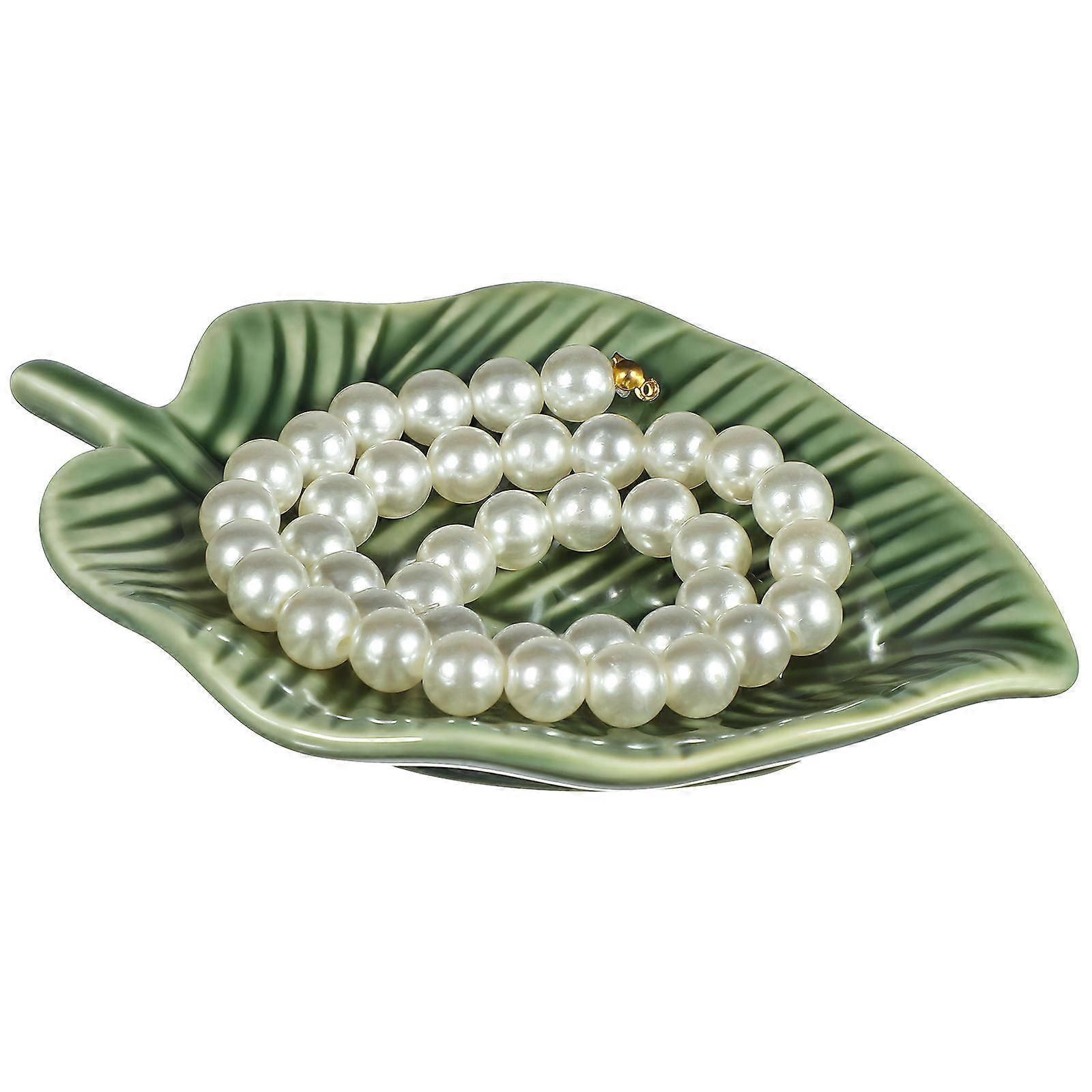 Multi-Function Trinket Tray Jewelry Accessory for Storage Use 2Pcs Green