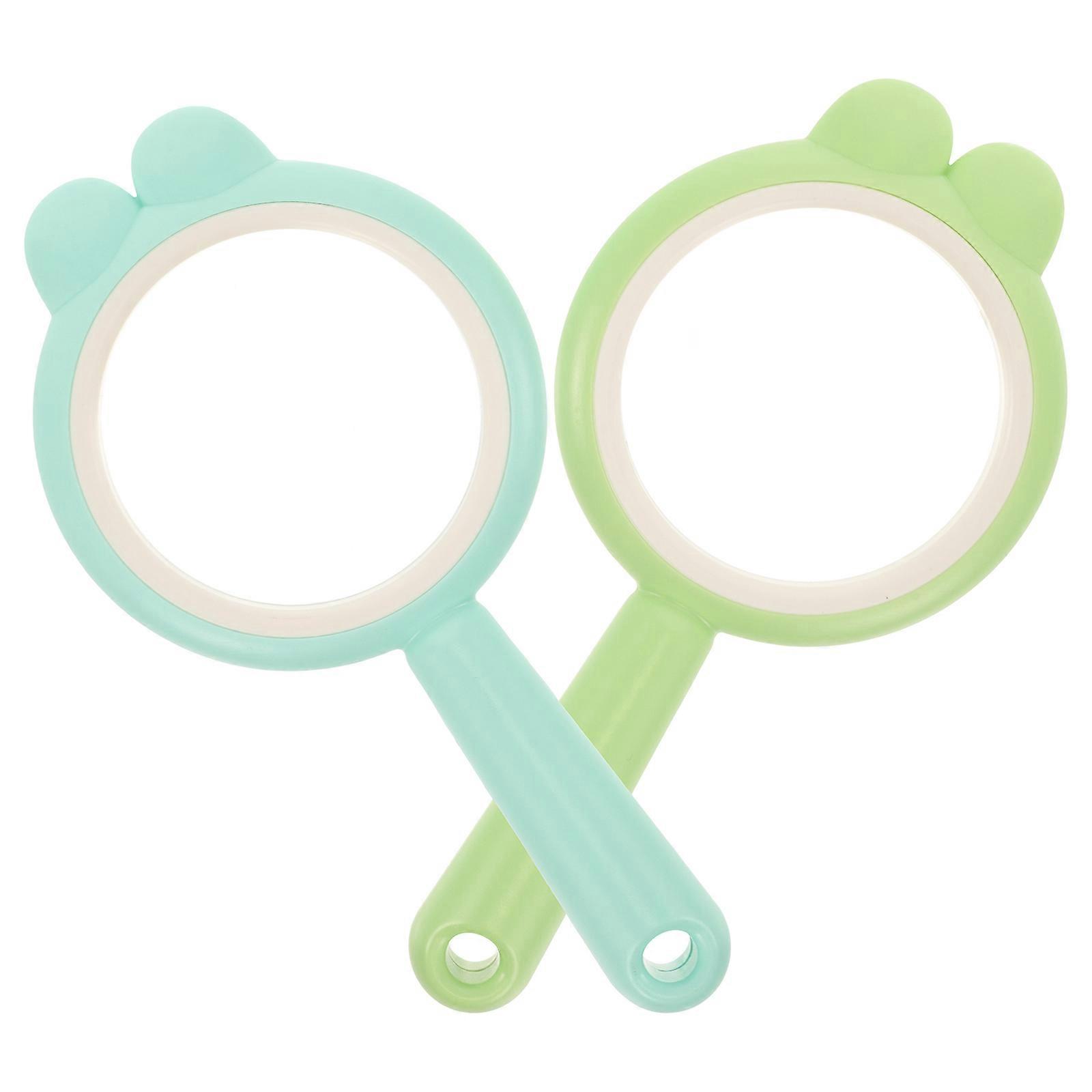 2Pcs Assorted Color Double Convex Magnifying Lens Ideal For Teaching Science And Exploring Nature Lightweight Design