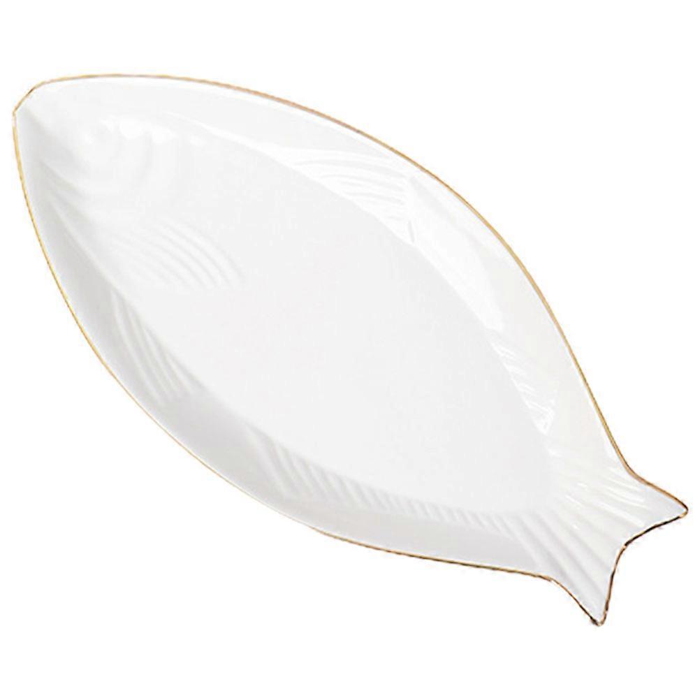 Ceramic Plate Fish Serving Dish for 4Pcs Fish Shaped Porcelain Tray