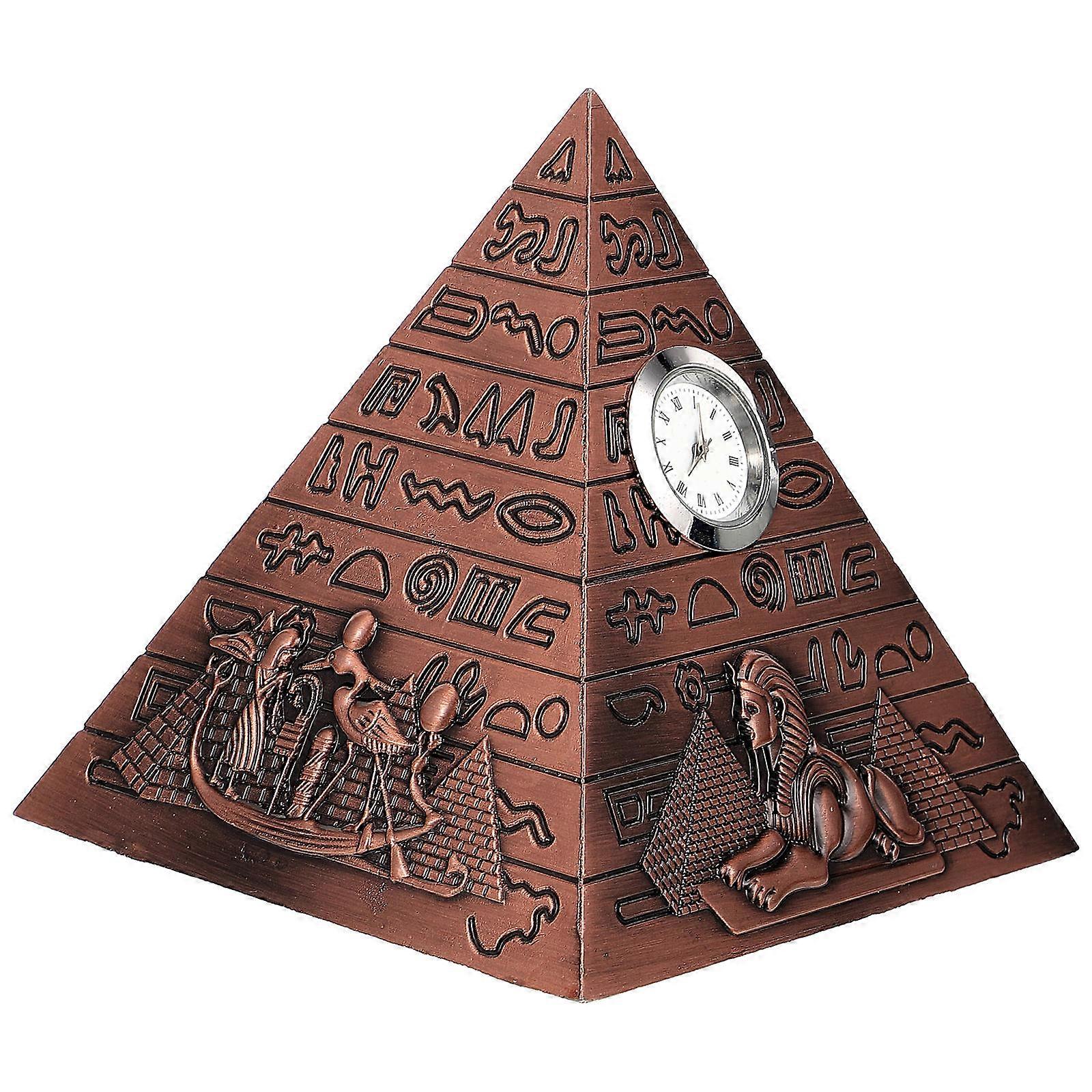 Egyptian Style Pyramid Desk Decor For Office Decor 10x10x10cm Artistic Clock 1Pack