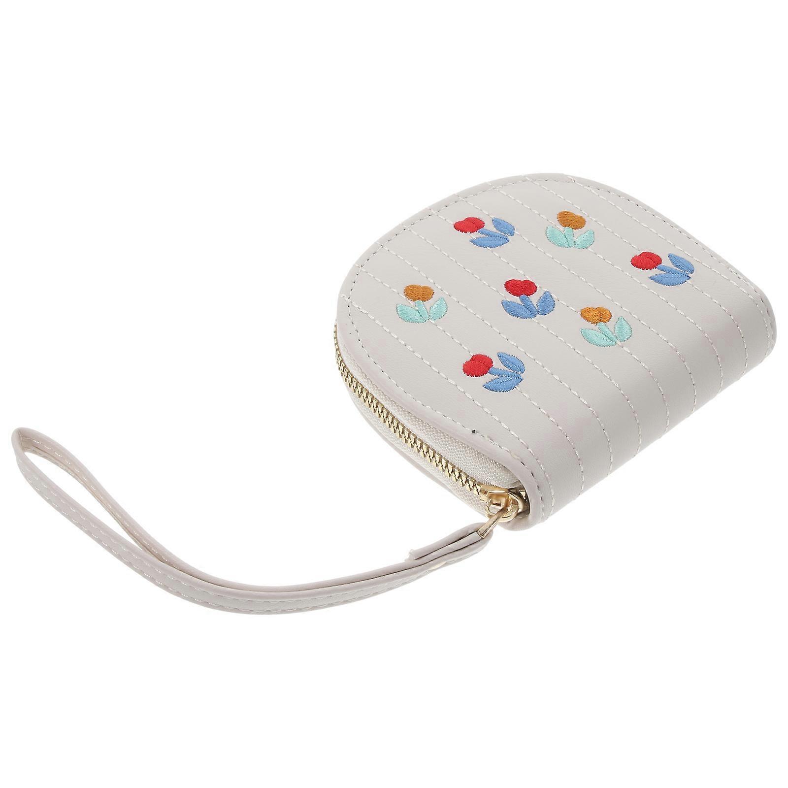 5Pcs Rectangular Coin Purse Aesthetic Wallet Ideal For Students Daily Use White PU