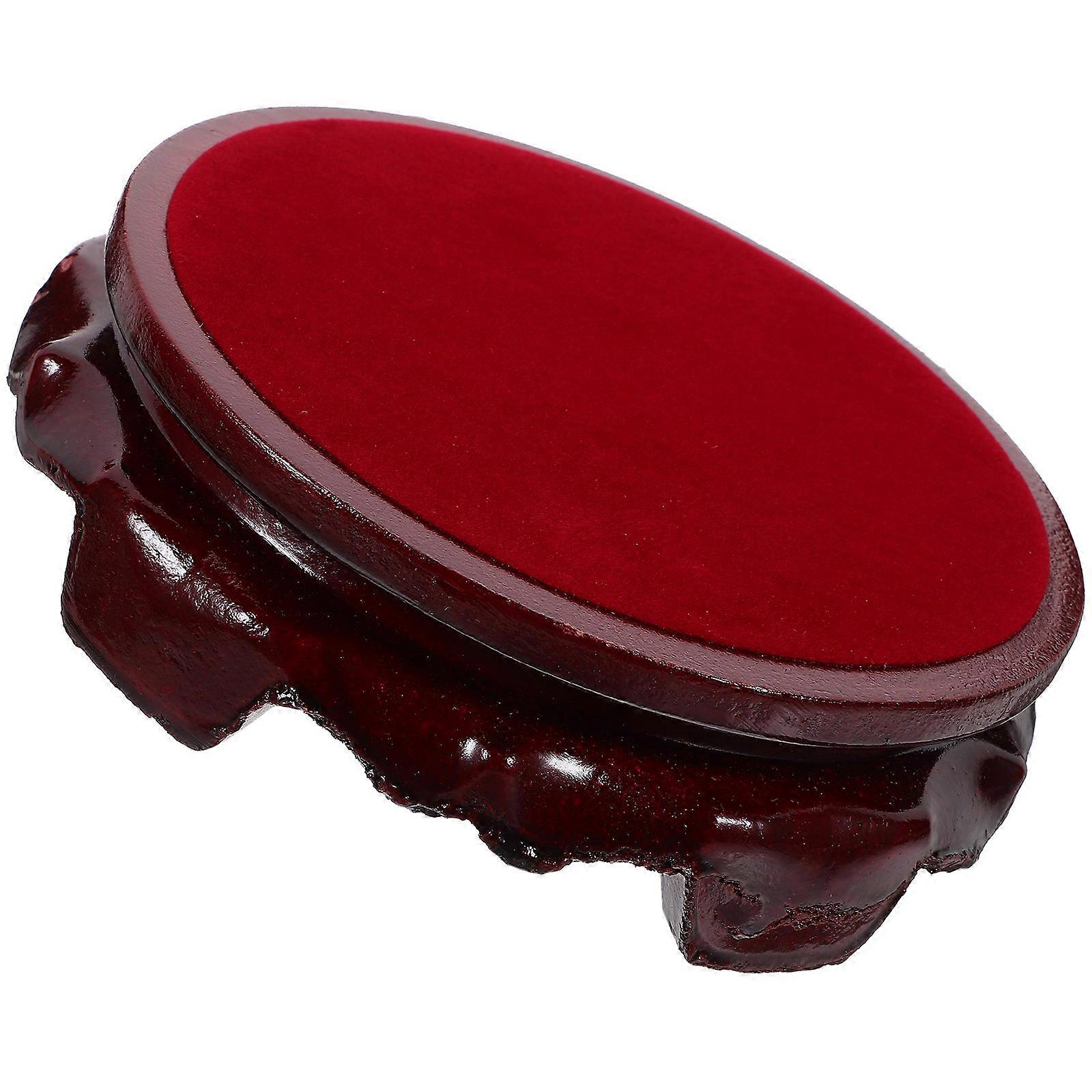 Wood Crystal Sphere Stand For Collectors And Homeowners In Elegant Design Dark Red Stable 1Set