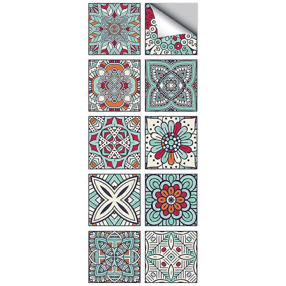 Tile Stickers PVC Kitchen Tile Stickers for Decor 10Pcs Assorted Color