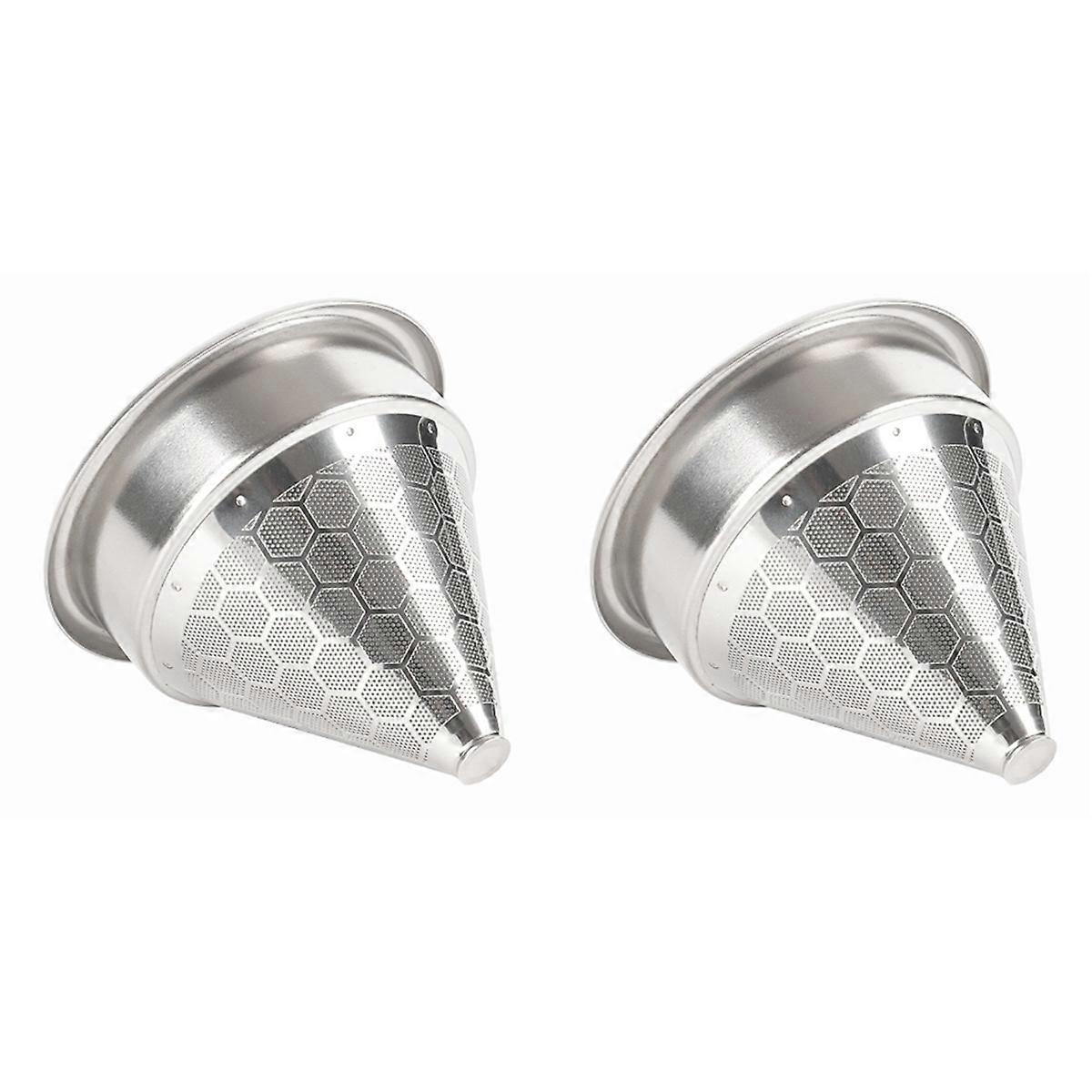 2pcs 58mm Filter Basket with Pour over Coffee Dripper Compatible with 58mm Bottomless Portafilters